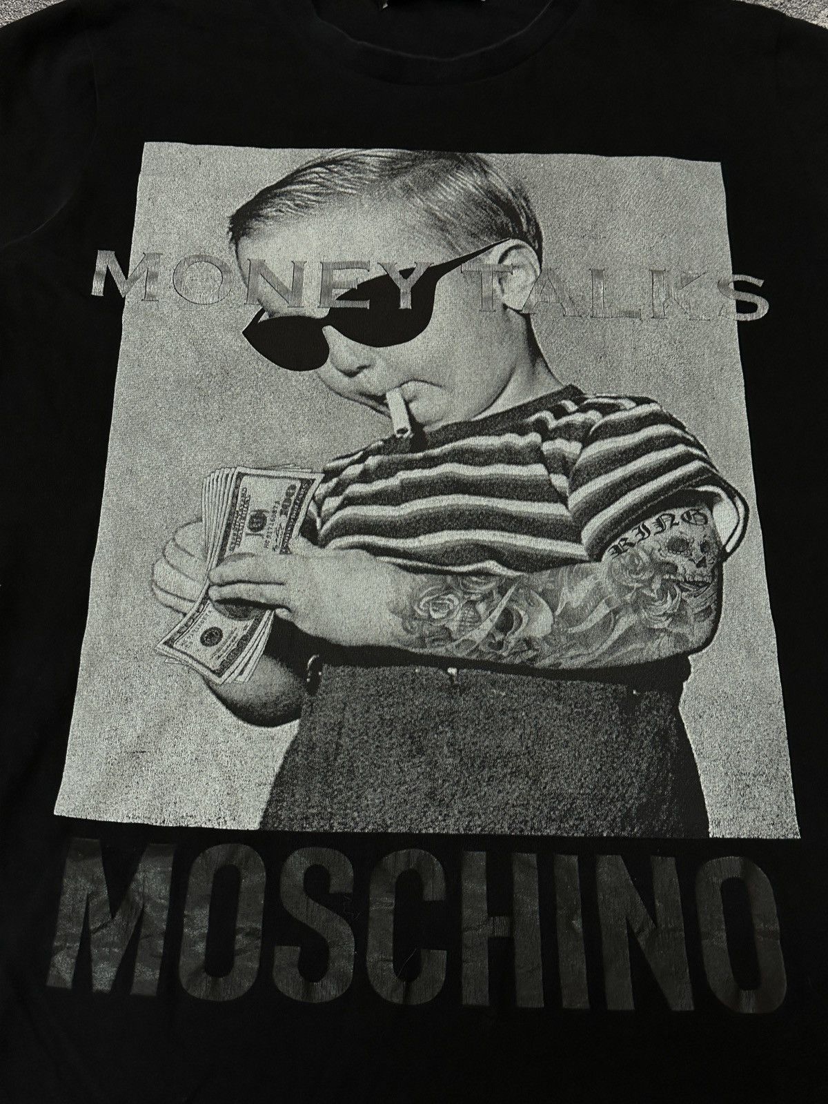 Moschino Love Moschino Money Talks Graphic T-Shirt Black M Size US M / EU 48-50 / 2 - 6 Thumbnail