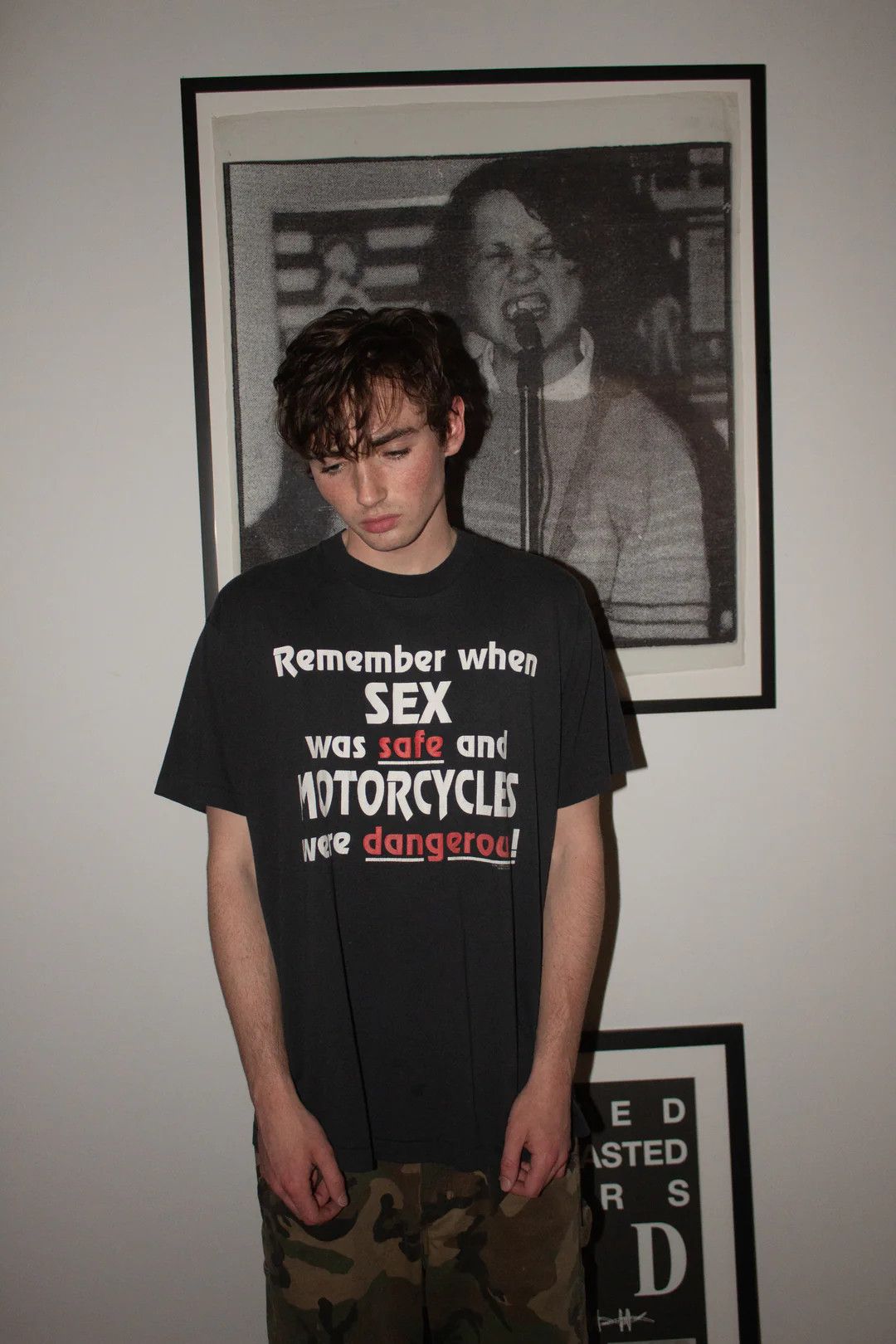 Vintage 🚭 IRONIC 🚭 80s/90s "SEX & MOTORCYCLES" FADED SHIRT Size US XL / EU 56 / 4 - 3 Thumbnail
