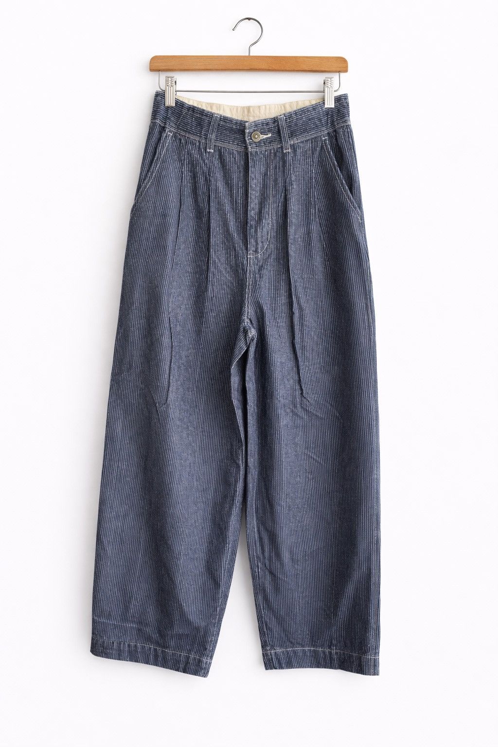 Japanese Brand LOGOS DAYS Hickory Stripe Denim Pants Wide Leg Jeans Size US 28 / EU 44 - 1 Thumbnail