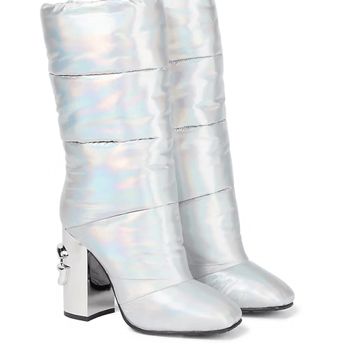 Dolce & Gabbana o1y0825 Padded Ankle Boots in Silver Size US 6.5 / IT 36.5 - 1 Thumbnail
