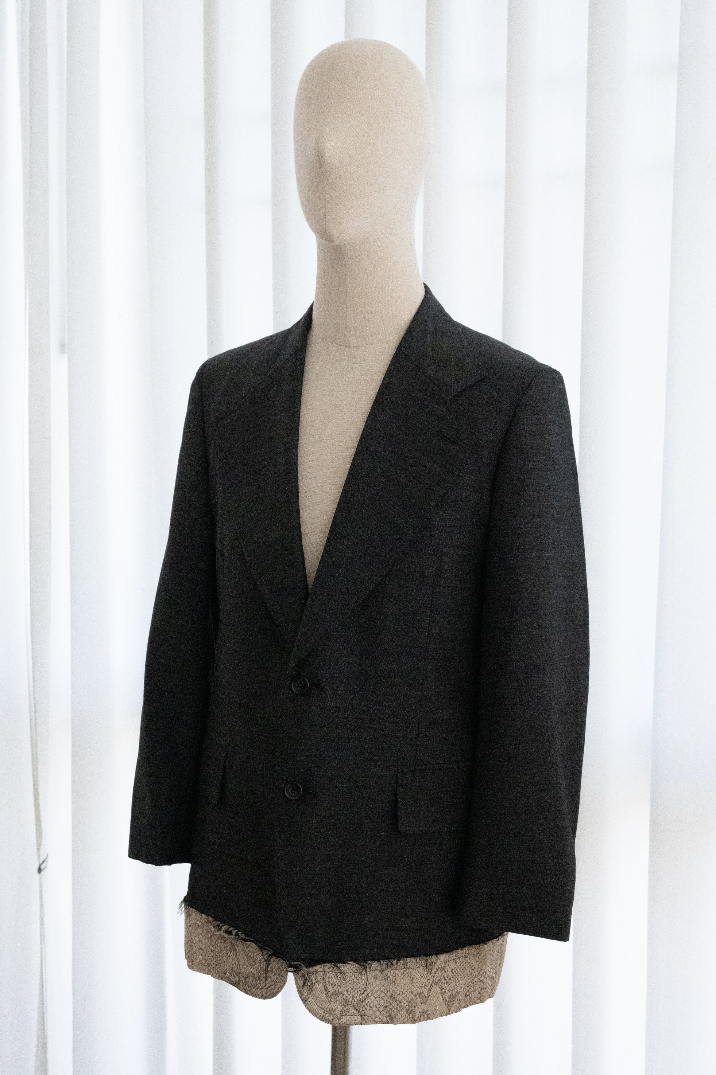 Comme des Garcons Homme Plus SS2002 COMME DES GARCONS HOMME PLUS SNAKESKIN HEM BLAZER Size 42R - 2 Thumbnail