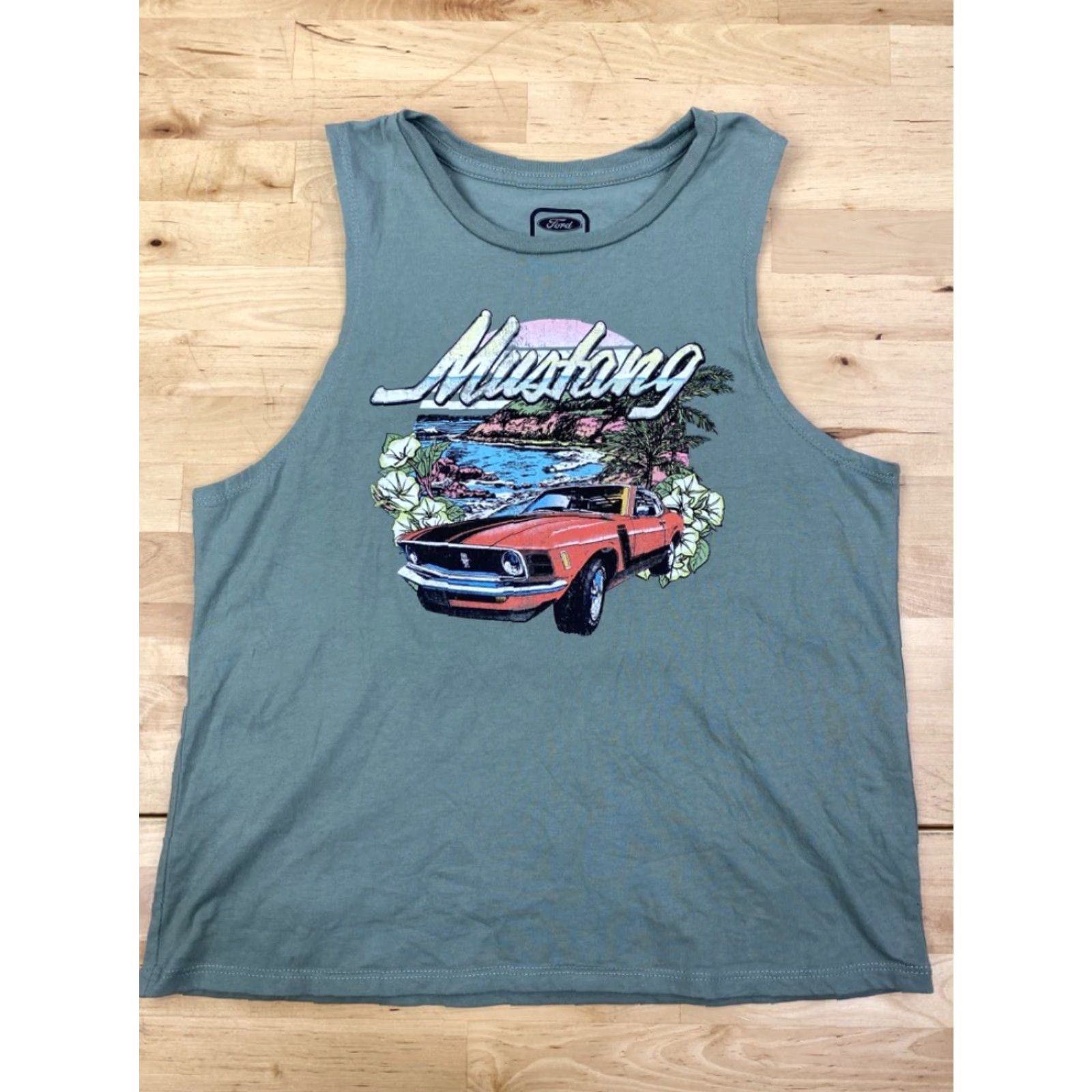 Ford Ford Mustang Graphic Green Tank Top Unisex S T-Shirt Sleeveless #3049 Size US S / EU 44-46 / 1 - 2 Thumbnail