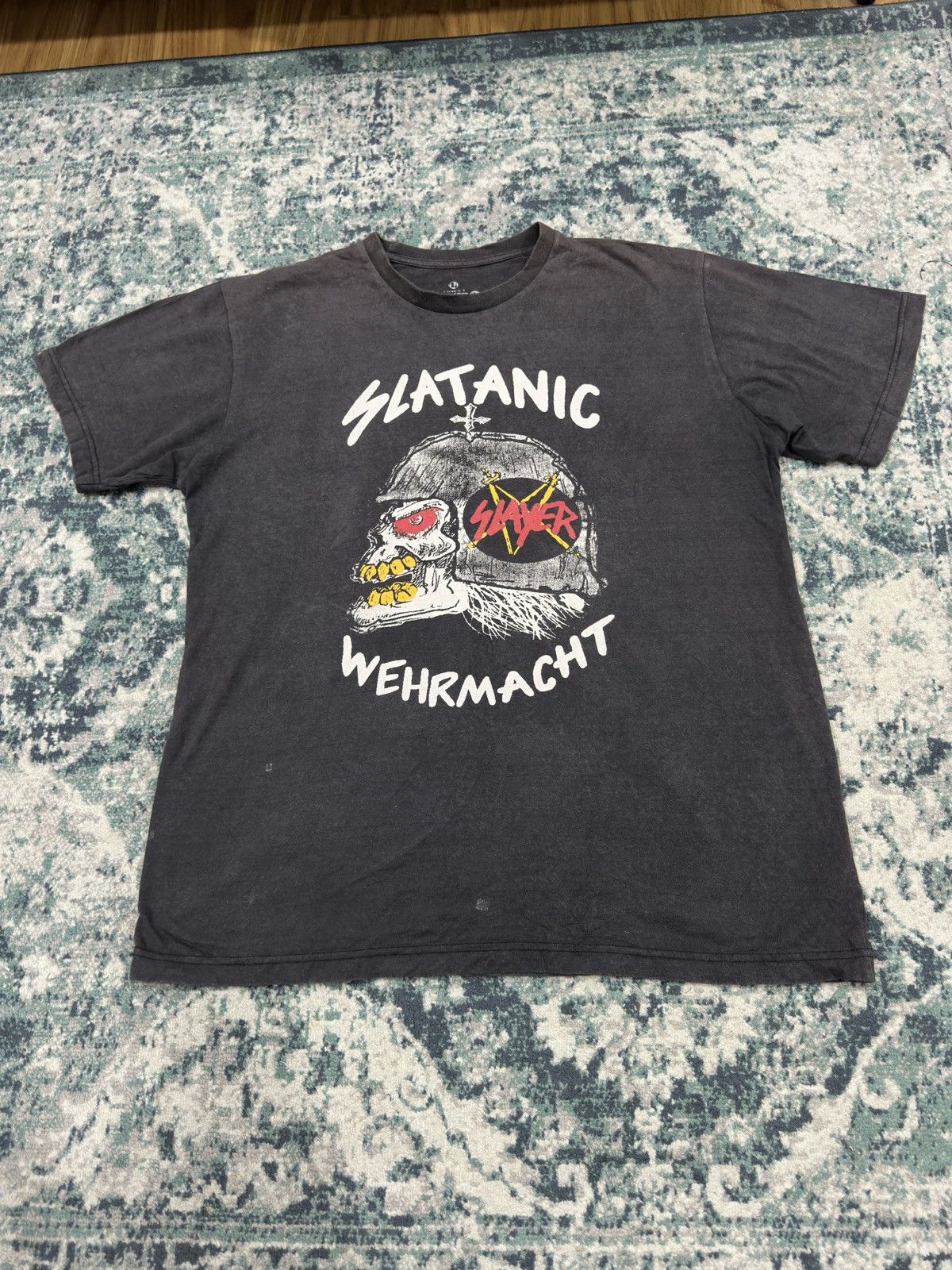 Band Tees Y2K Slayer Slatanic Wehrmacht Sun Faded Shirt Size US L / EU 52-54 / 3 - 3 Thumbnail
