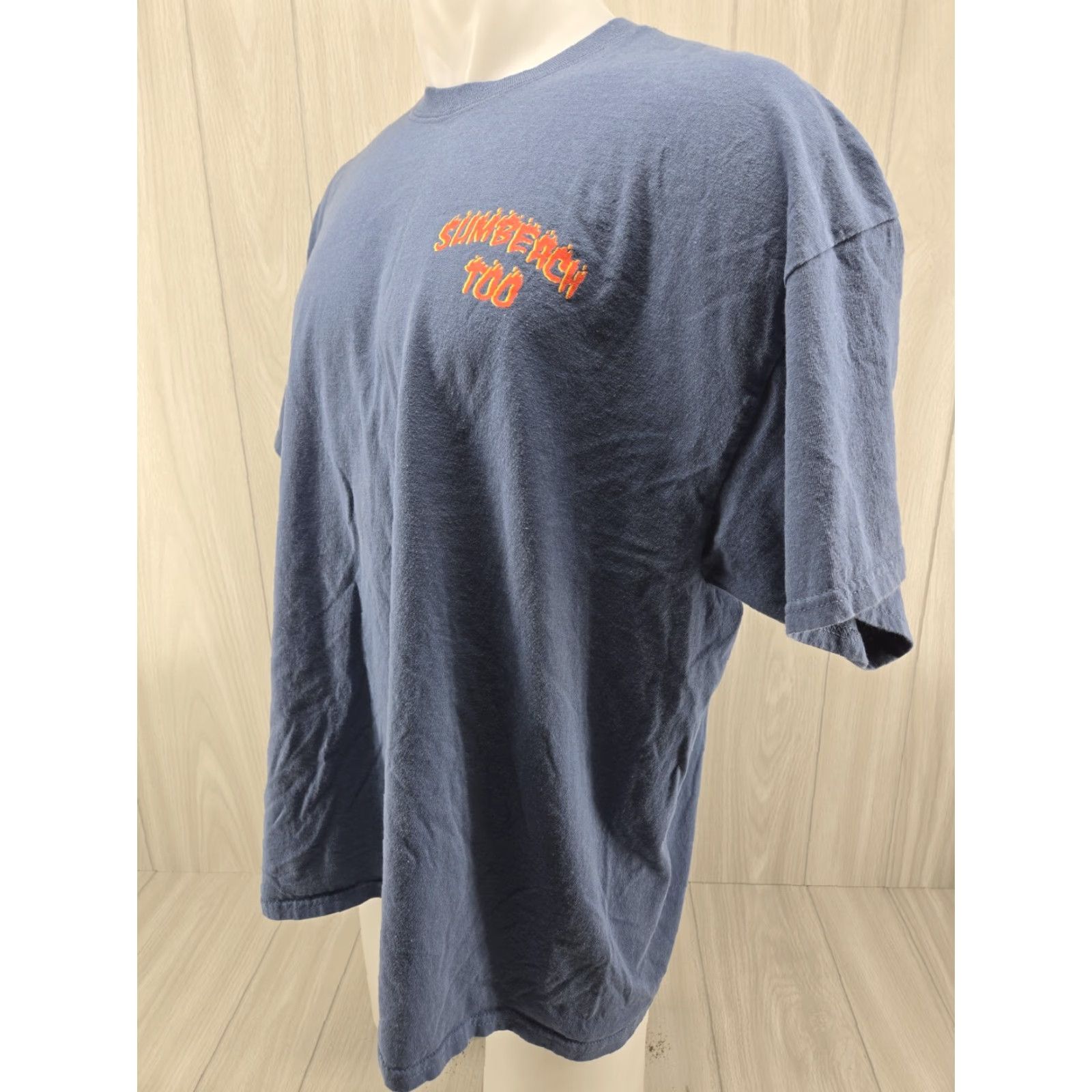 Vintage Back Mud Truck Sumbeach T00 Men's T-Shirt 2XL Blue Graphic Print Short Sleeve Jersey 100% Cotton Size US XXL / EU 58 / 5 - 4 Thumbnail
