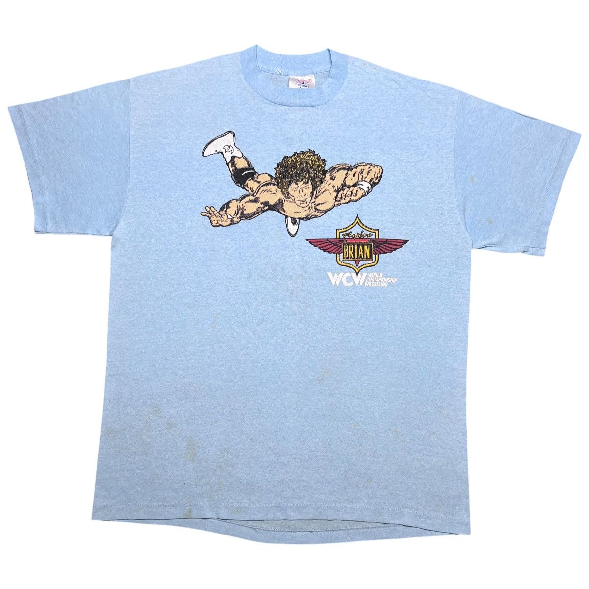 Vintage × WCW/nWo Vintage 1990s WCW Flying Brian Pillman Wrestling T-Shirt Size US XL / EU 56 / 4 - 1 Thumbnail