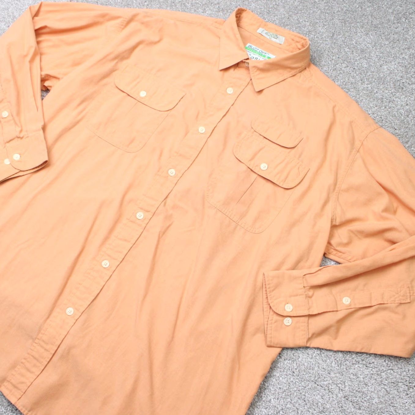 Orvis Orvis Shirt Mens XL Orange Buzz Off Insect Shield Cotton/Poly Long Sleeve Button Size US XL / EU 56 / 4 - 3 Thumbnail