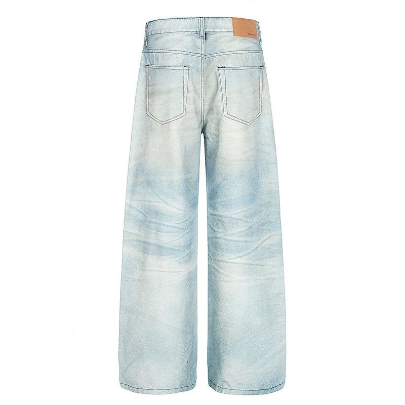 Jean American retro whiskering blue washed jeans for men Size US 32 / EU 48 - 2 Thumbnail