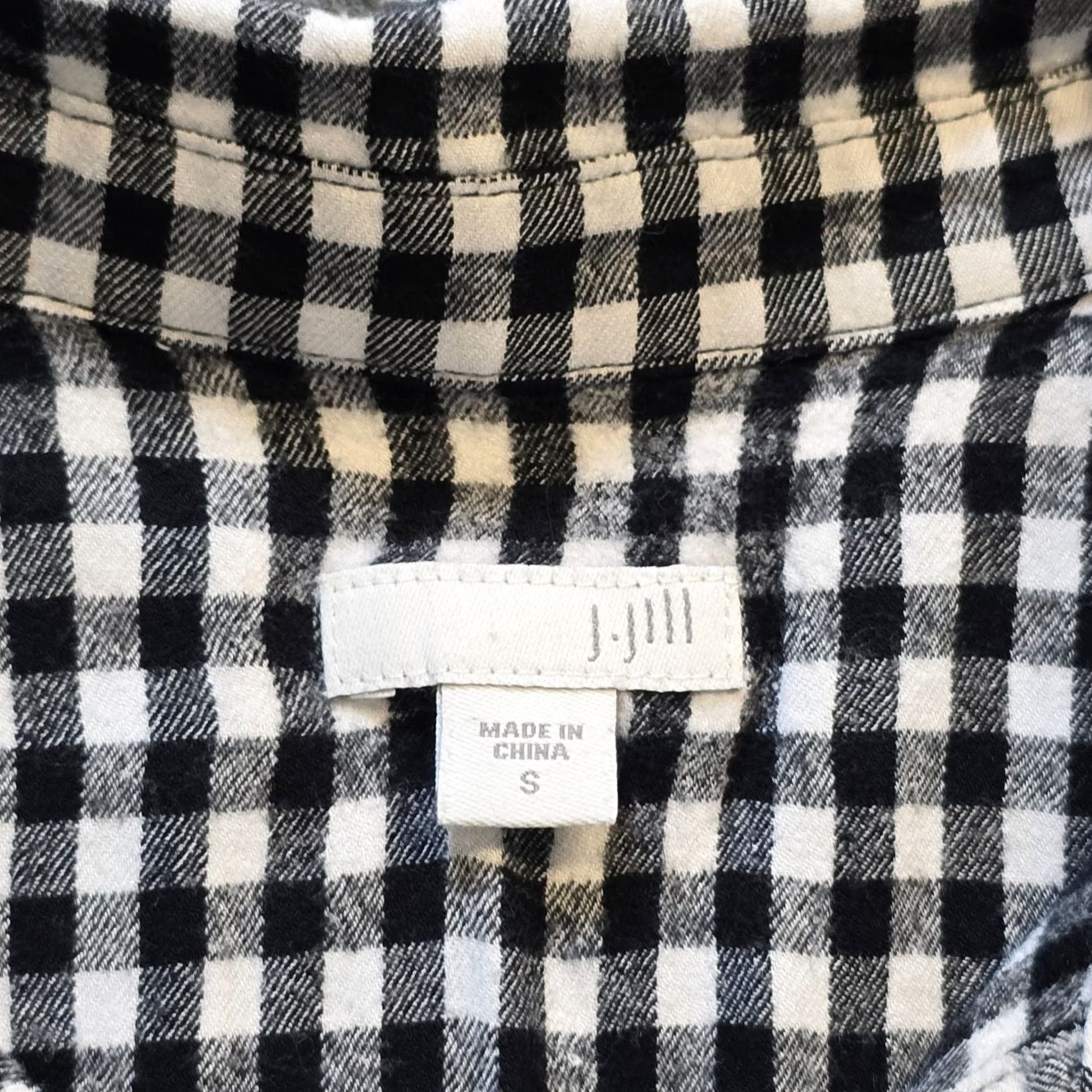 J. Jill J Jill Top Shirt Womens S Black Plaid Button Pocket Long Sleeve Casual Size S / US 4 / IT 40 - 3 Thumbnail