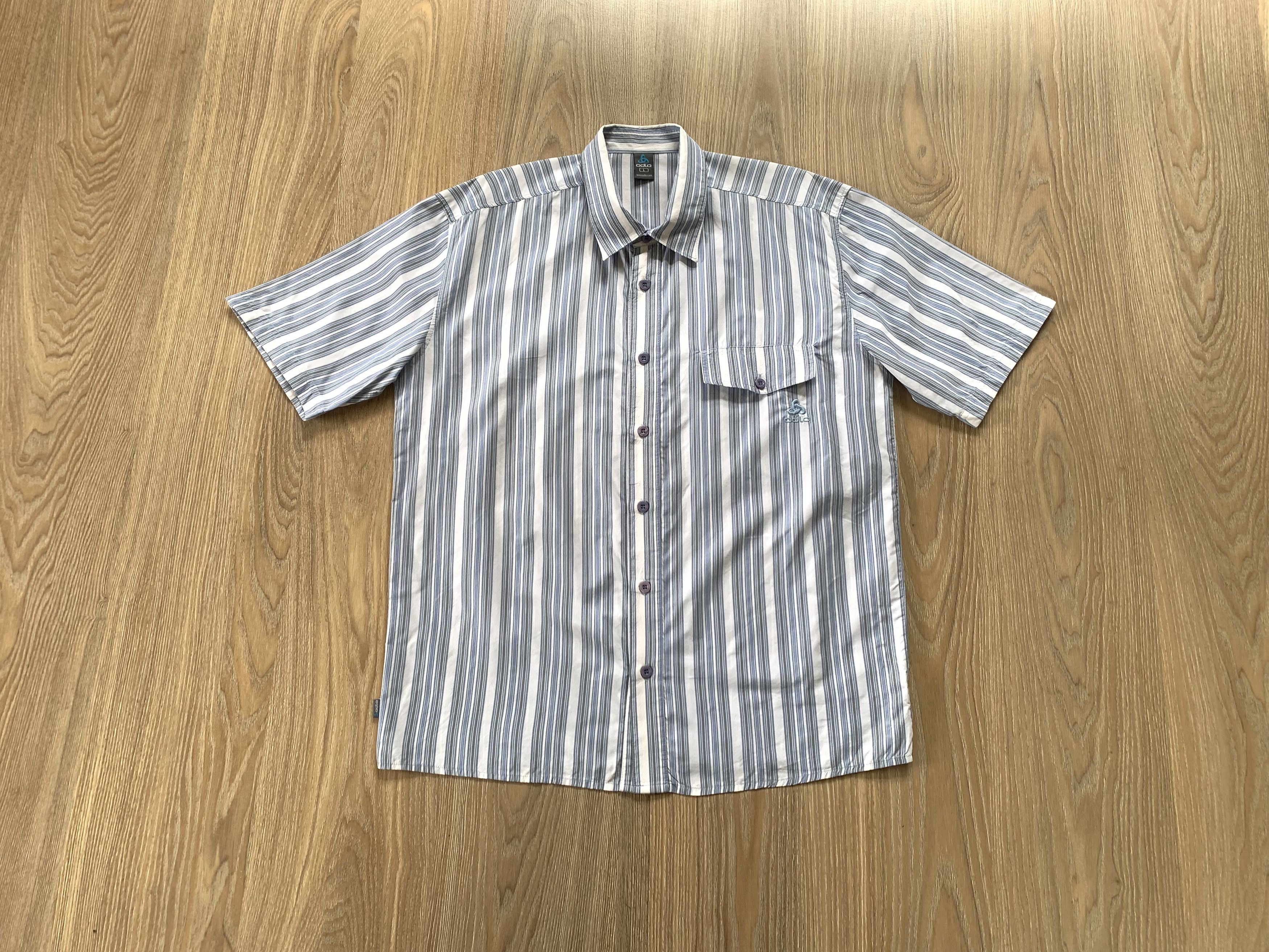 Odlo Odlo Men's Ultra Light Stripe Treking Short Sleeve Shirt Size US L / EU 52-54 / 3 - 9 Thumbnail