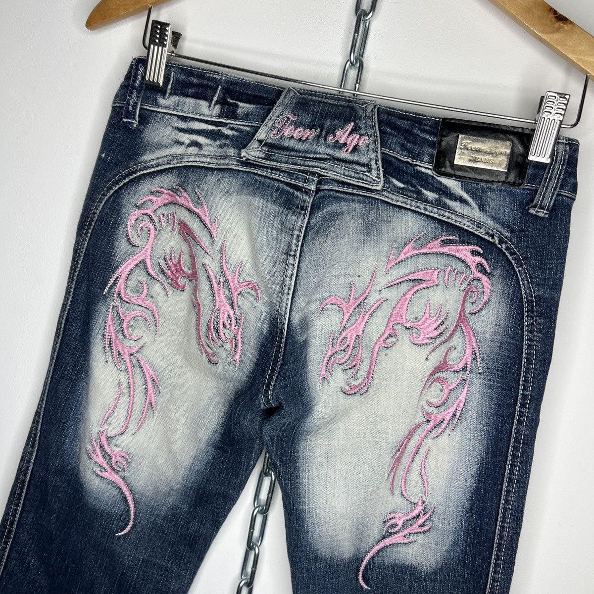 Japanese Brand Vintage Crazy Age Low Rise Bootcut Denim Jeans Baggy Tribal Size 26" / US 2 / IT 38 - 5 Thumbnail