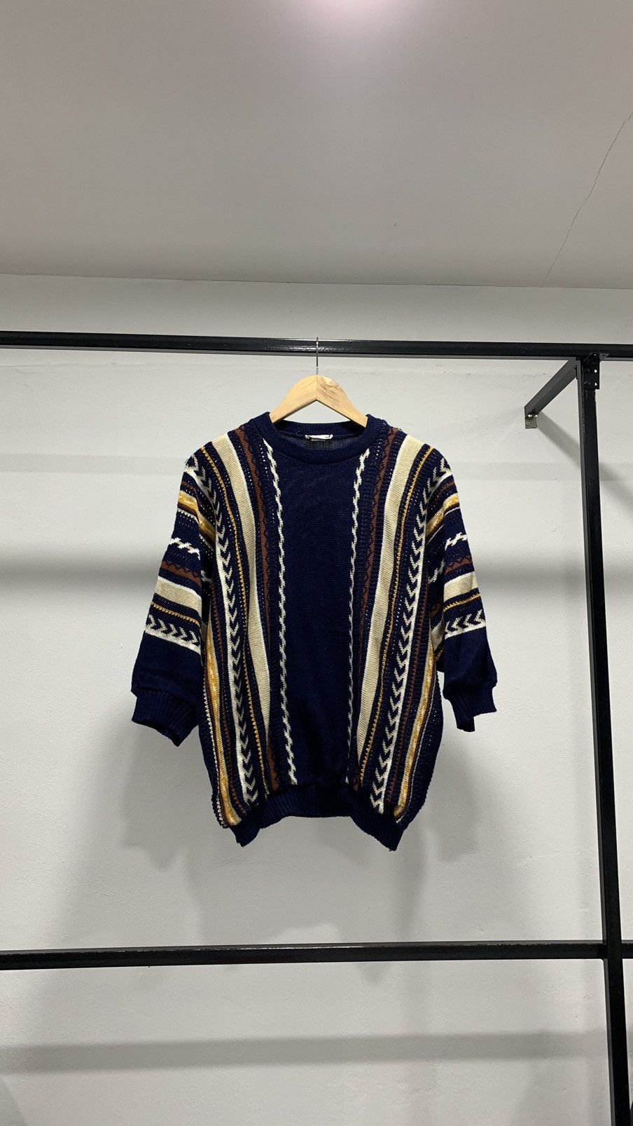 Aran Isles Knitwear × Coogi × Homespun Knitwear Coogi Inspired Knit Shirt 90s Punk Grunge Native Aztec Size US L / EU 52-54 / 3 - 2 Thumbnail