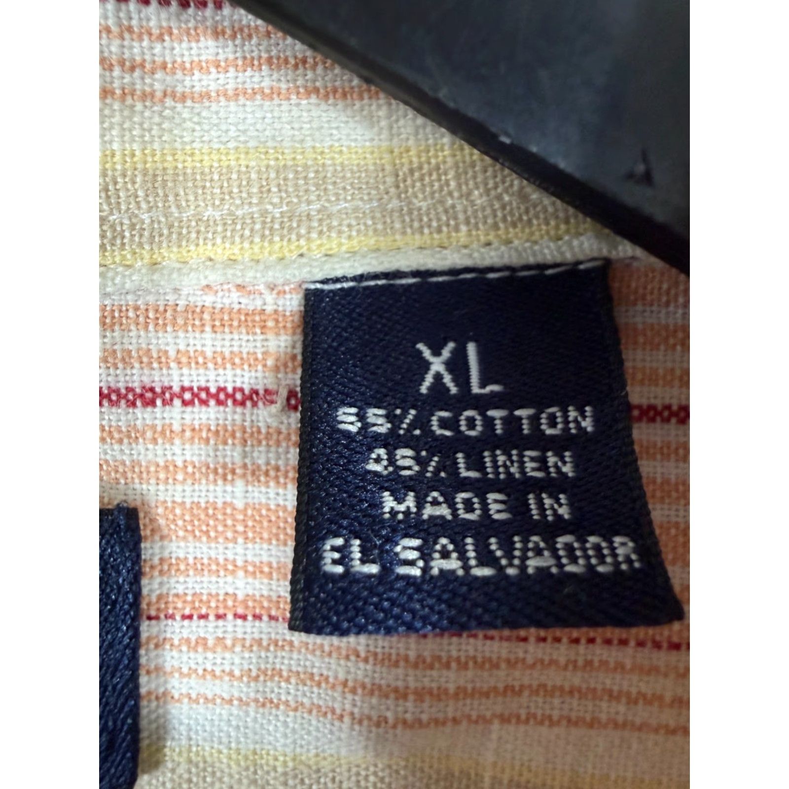 Roundtree & Yorke Roundtree & Yorke Shirt Mens XL Multicolor Striped Linen Blend Short Sleeve Beach Button Front Size US XL / EU 56 / 4 - 6 Thumbnail
