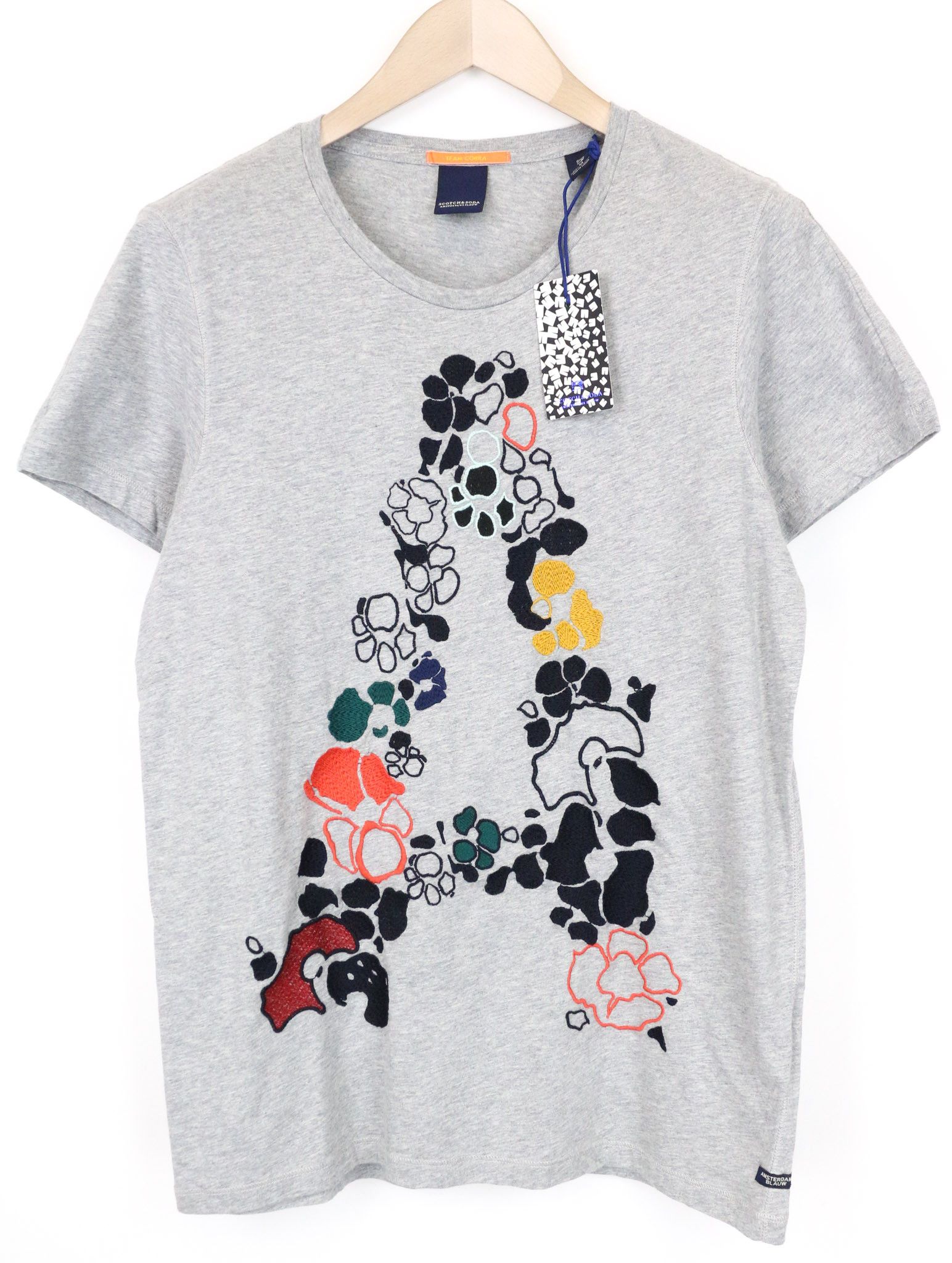 Scotch & Soda AMS BLAUW M Grey Cotton Short Sleeve T-Shirt 75347 Size US M / EU 48-50 / 2 - 1 Thumbnail