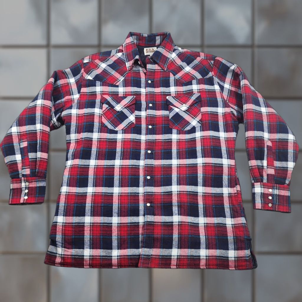 Vintage VINTAGE Ely Cattleman Jacket Mens Large Plaid Flannel Quilted Lined Western Pearl Snap Red Size US L / EU 52-54 / 3 - 1 Thumbnail
