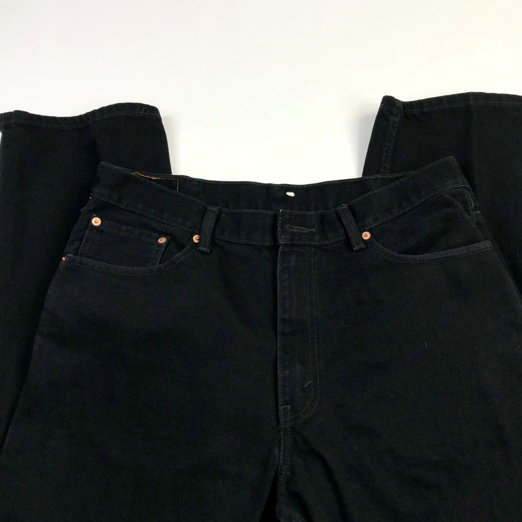 Levi's Levis 550 Relaxed Fit Jeans 38 x 34 Black Denim USA 90s Grunge Orange Tab Mens Jeans Size US 36 / EU 52 - 3 Thumbnail