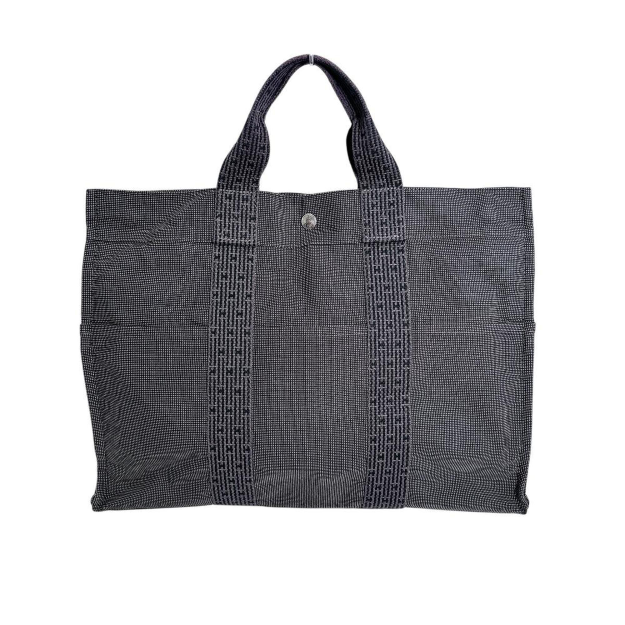Hermes Hermes Tote Bag Handbag Canvas Air Line MM Cotton Gray Size ONE SIZE - 1 Thumbnail