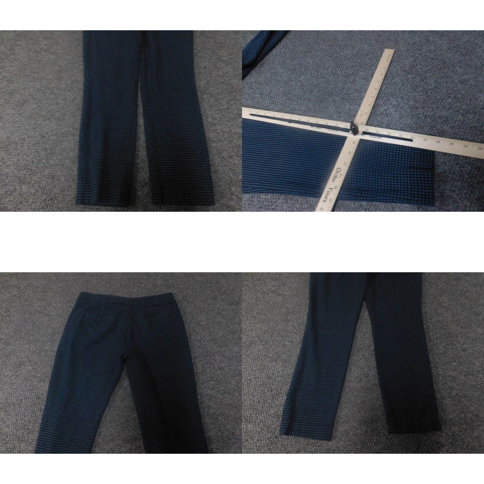 Ann Taylor VINTAGE? Loft Womens Pants 6 Blue Marisa Straight Plaid Chino Stretch Casual Regular Size 28" / US 6 / IT 42 - 8 Thumbnail