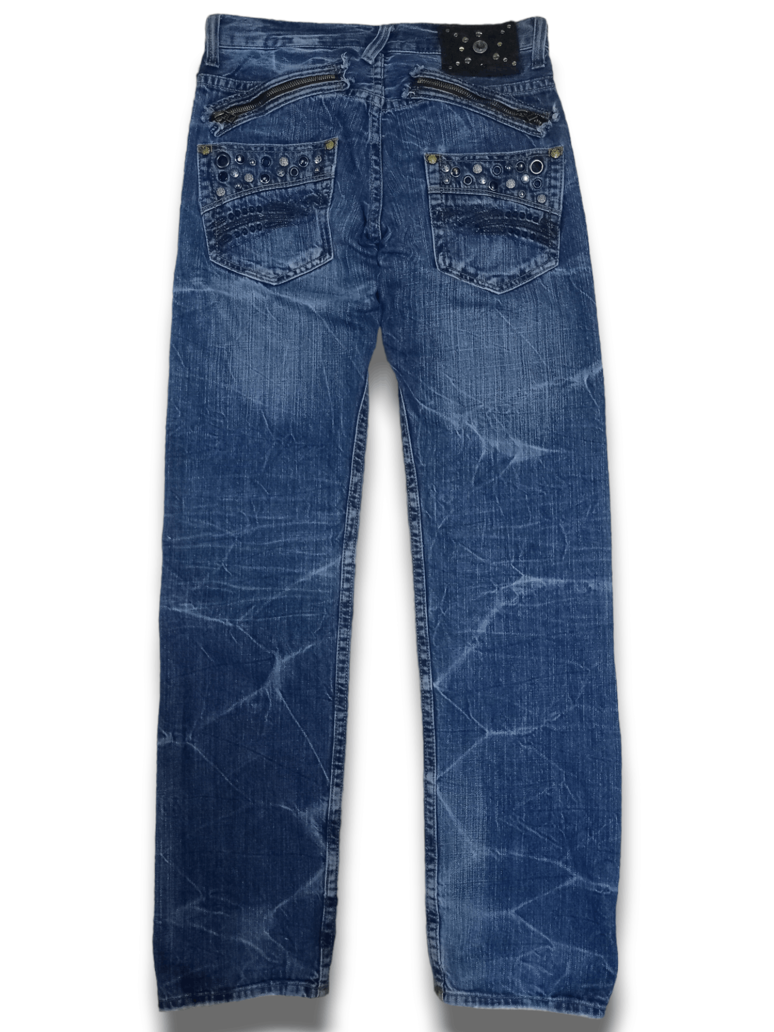 Japanese Brand Vintage Japanese Brand Blue Wash Studded Jeans Size US 31 - 3 Thumbnail
