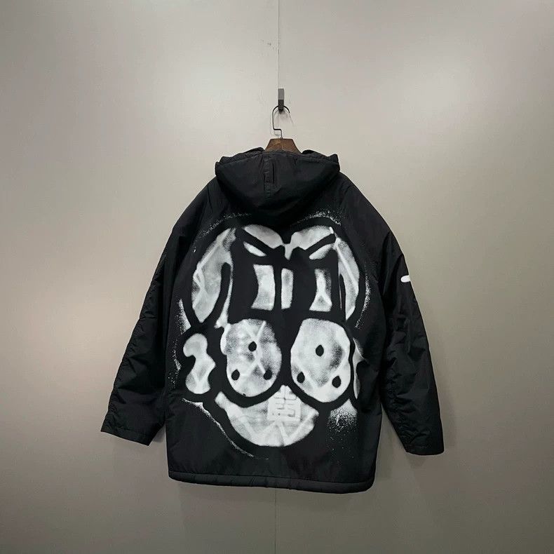 Givenchy Givenchy Black Graffiti Hooded Puffer Jacket 2506-Nextarro Size US M / EU 48-50 / 2 - 2 Thumbnail