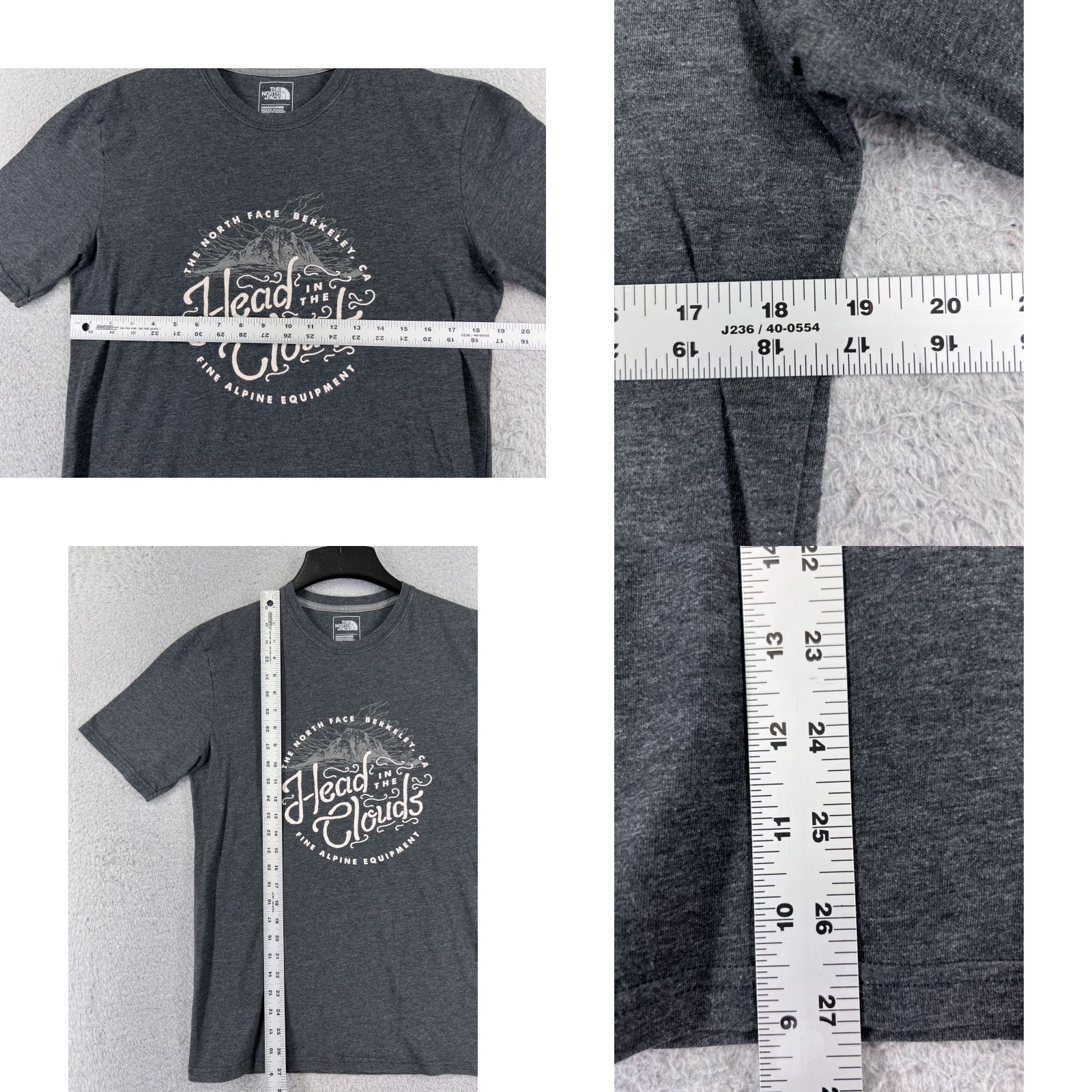 The North Face The North Face Shirt Men S Gray Short Sleeve Crew Neck Head In The Clouds Logo Vintage No Size US S / EU 44-46 / 1 - 8 Thumbnail