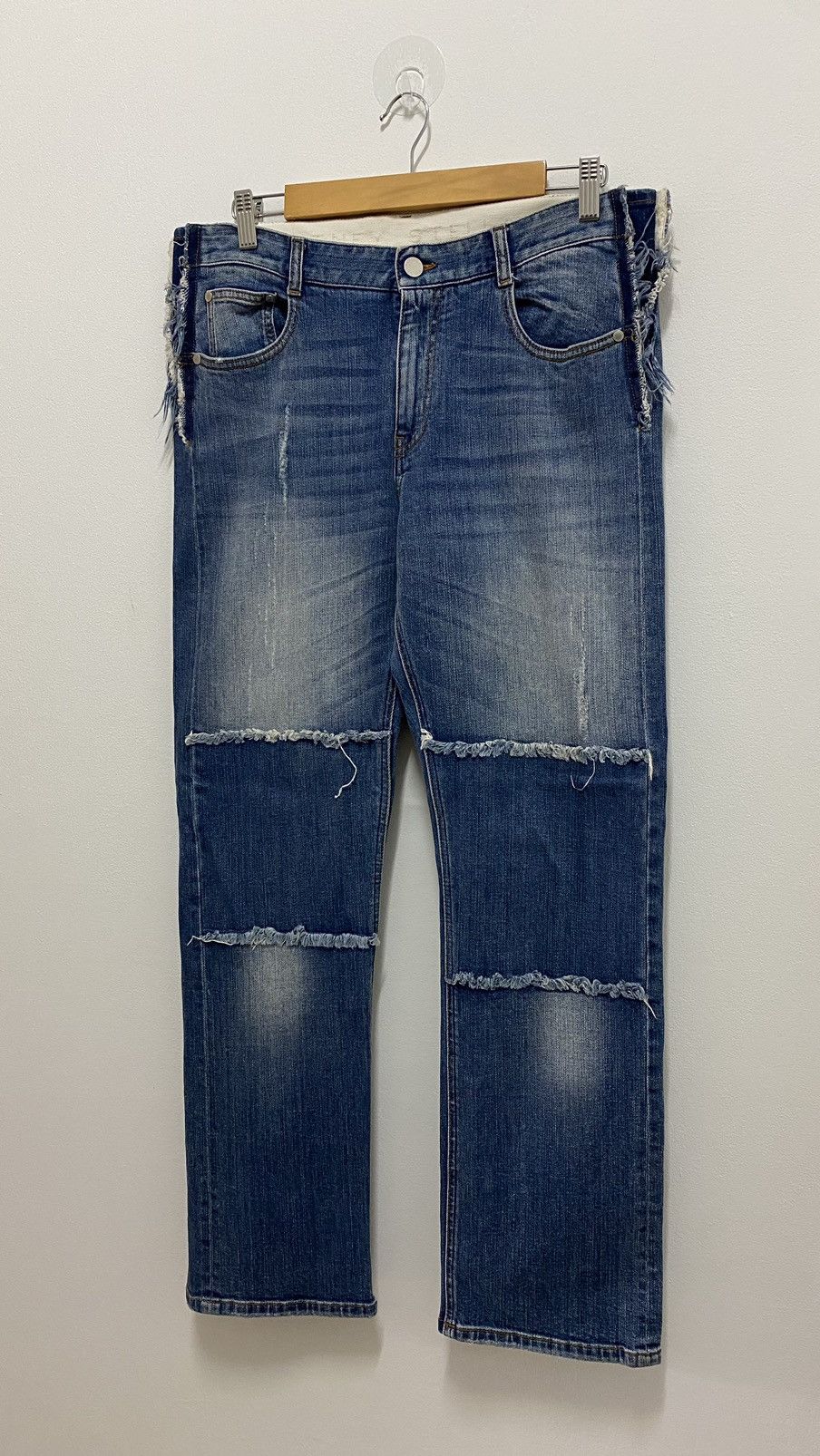 Stella McCartney Stella Mccartney Distressed Denim Patchwork Blue Jeans Pants Size US 35 - 4 Thumbnail