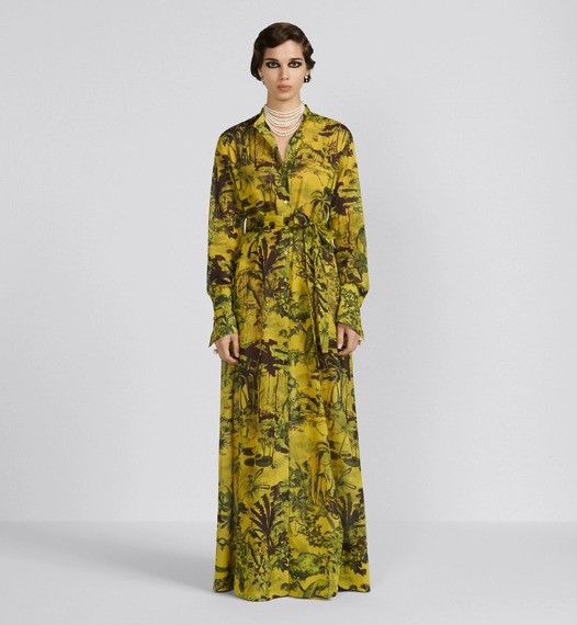 Dior o1w1db10824 Long Belted Dress in Multicolor Size S / US 4 / IT 40 - 4 Thumbnail