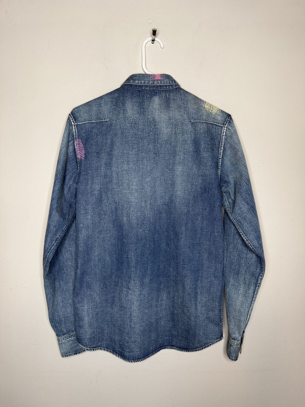 Dior Dior Stitch-Work Embroidery Denim Button Up- Hedi Slimane Size US S / EU 44-46 / 1 - 2 Thumbnail
