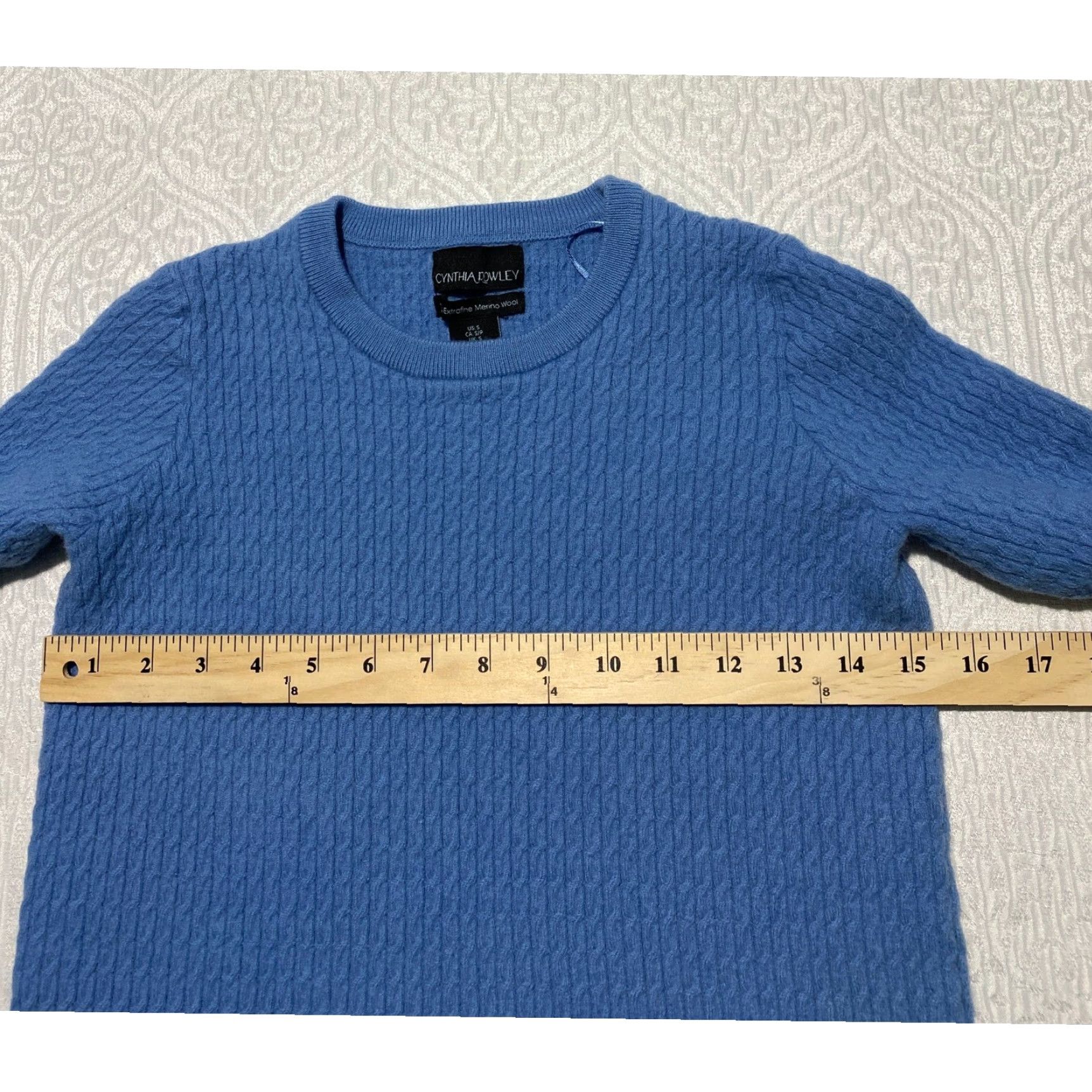 Cynthia Rowley Cynthia Rowley Womens Sweater Size S Blue 100% Extrafine Merino Wool Cable Knit Size S / US 4 / IT 40 - 3 Thumbnail