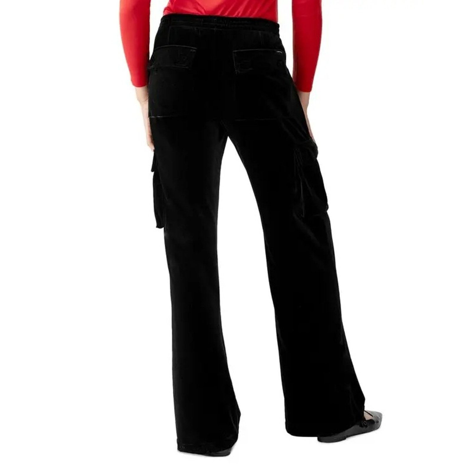 Sanctuary Sanctuary Women Black Velvet Utility Cargo Pull On Pants L Size 36" / US 14 / IT 50 - 2 Thumbnail