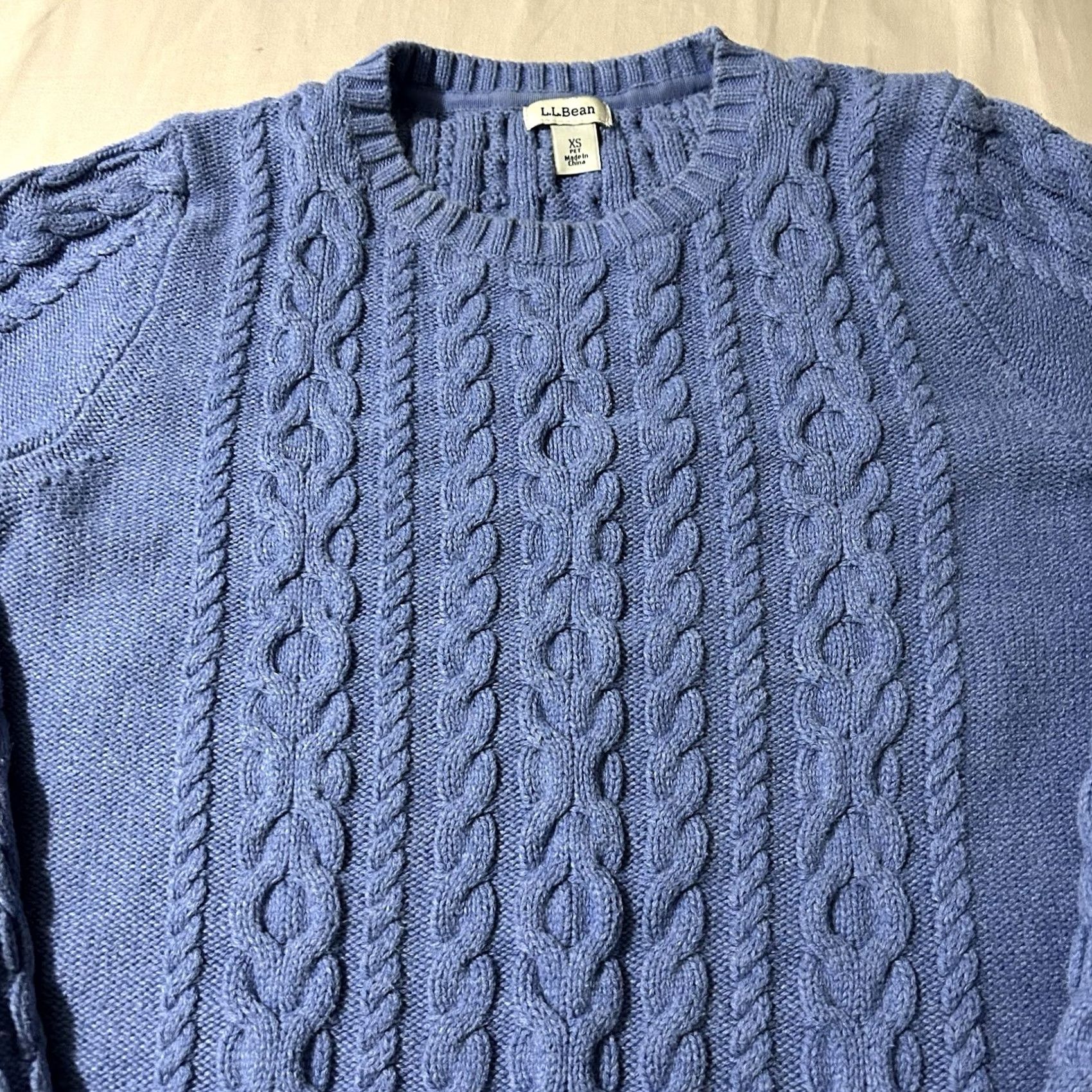 Vintage VINTAGE L.L. Bean Sweater Cable-Knit Fisherman XS Women Pullover Blue Size XS / US 0-2 / IT 36-38 - 2 Thumbnail