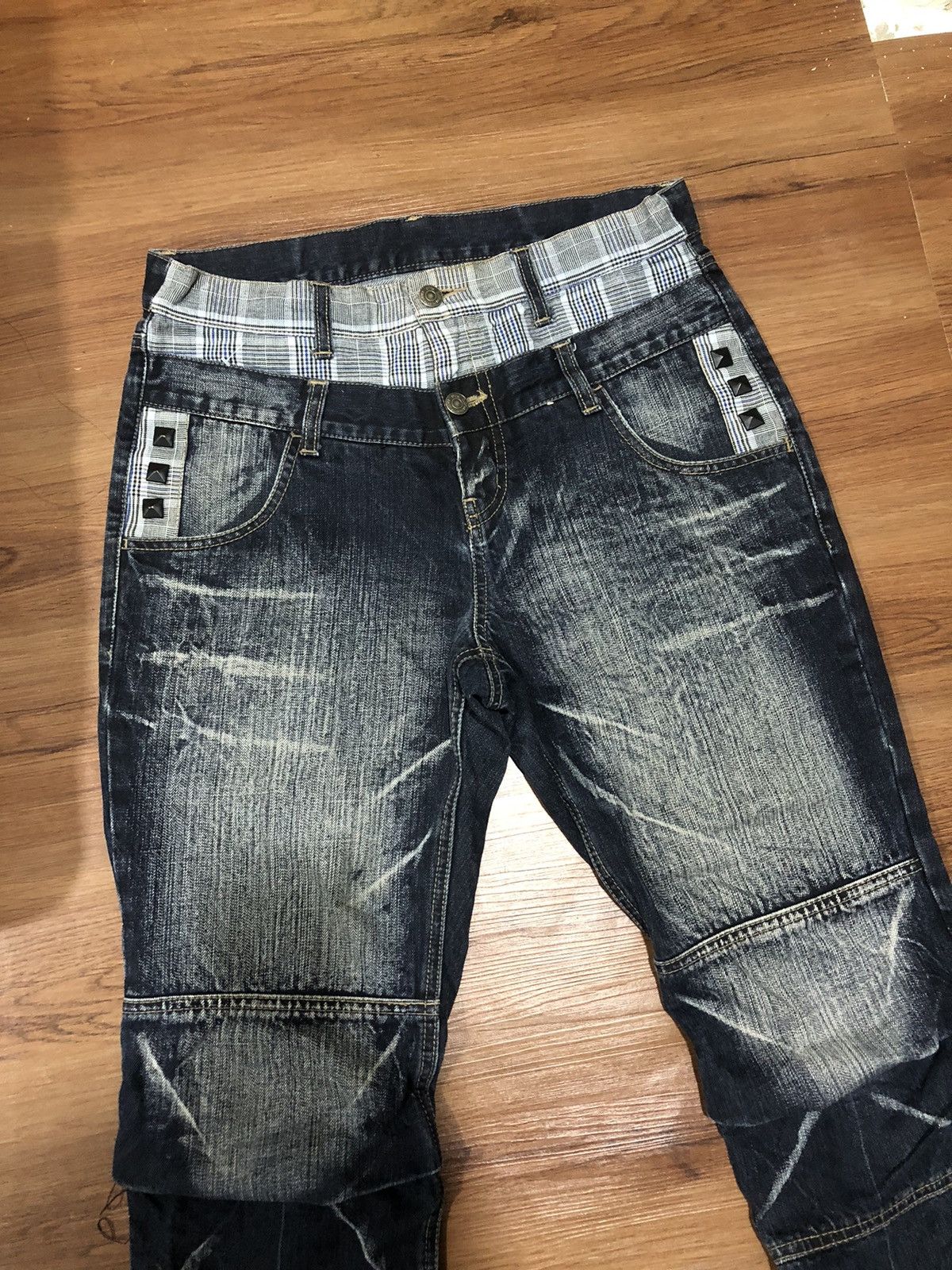 Japanese Brand × PPFM × Vintage Vintage PPFM Double Waist Denim Jeans Size US 31 - 4 Thumbnail