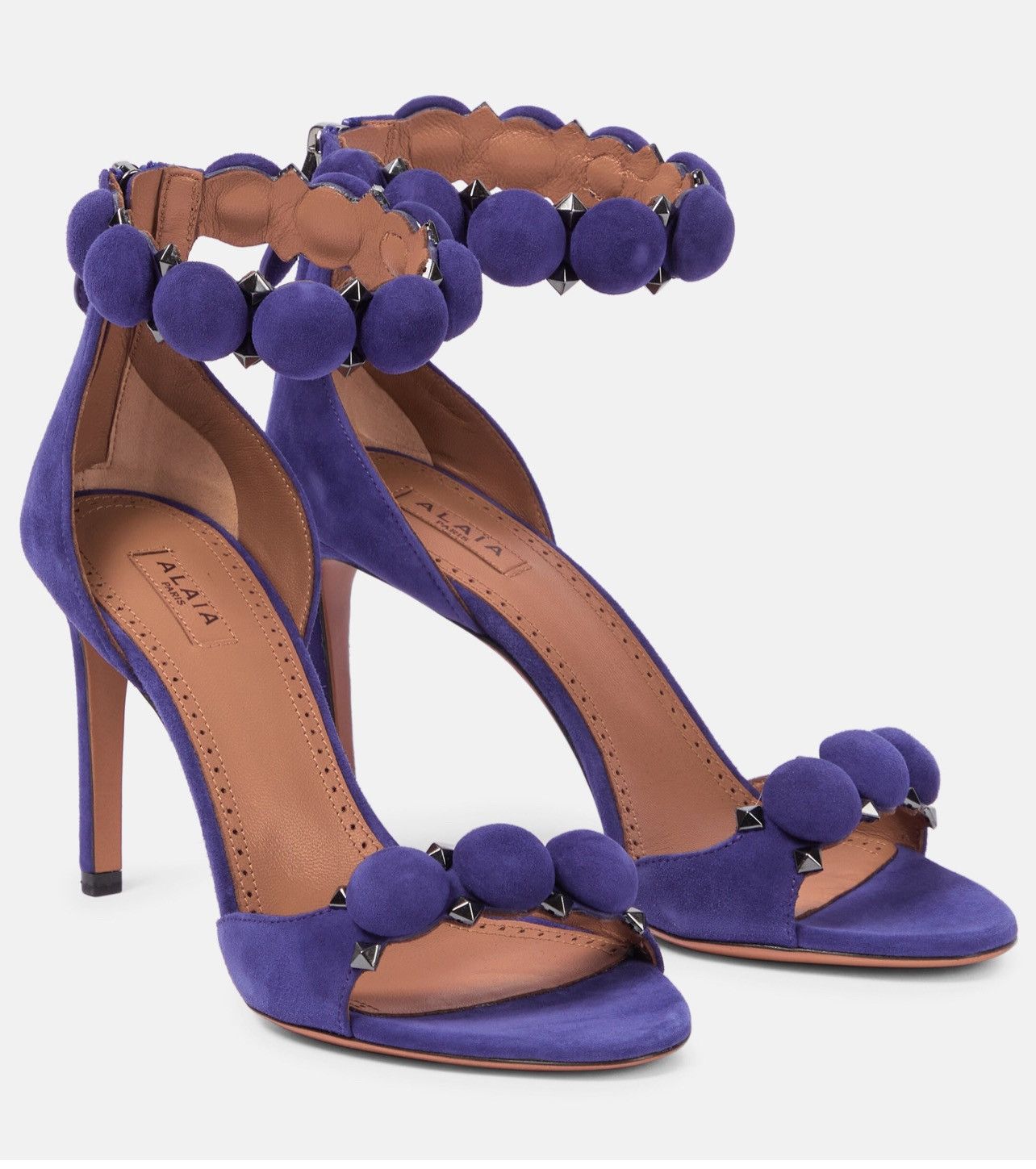 Alaia Alaia Bombe 90 Studded Suede Leather Sandals size 36.5 Size US 6.5 / IT 36.5 - 1 Thumbnail