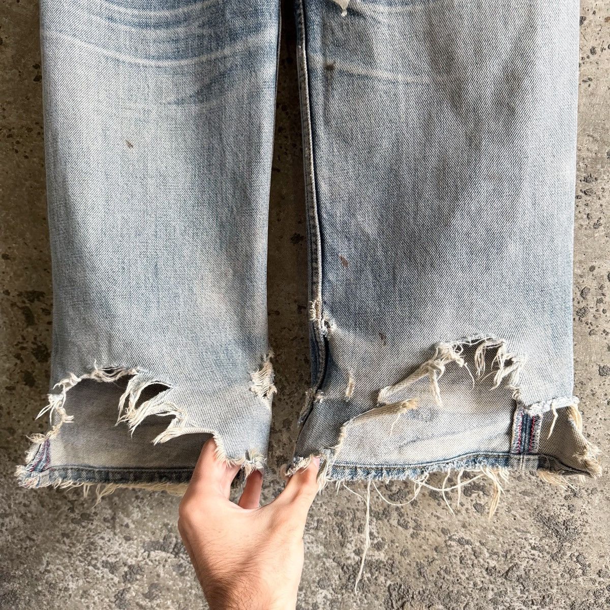 Helmut Lang Vintage Helmut Lang 1998 THRASHED Repair Denim Size US 32 / EU 48 - 7 Thumbnail