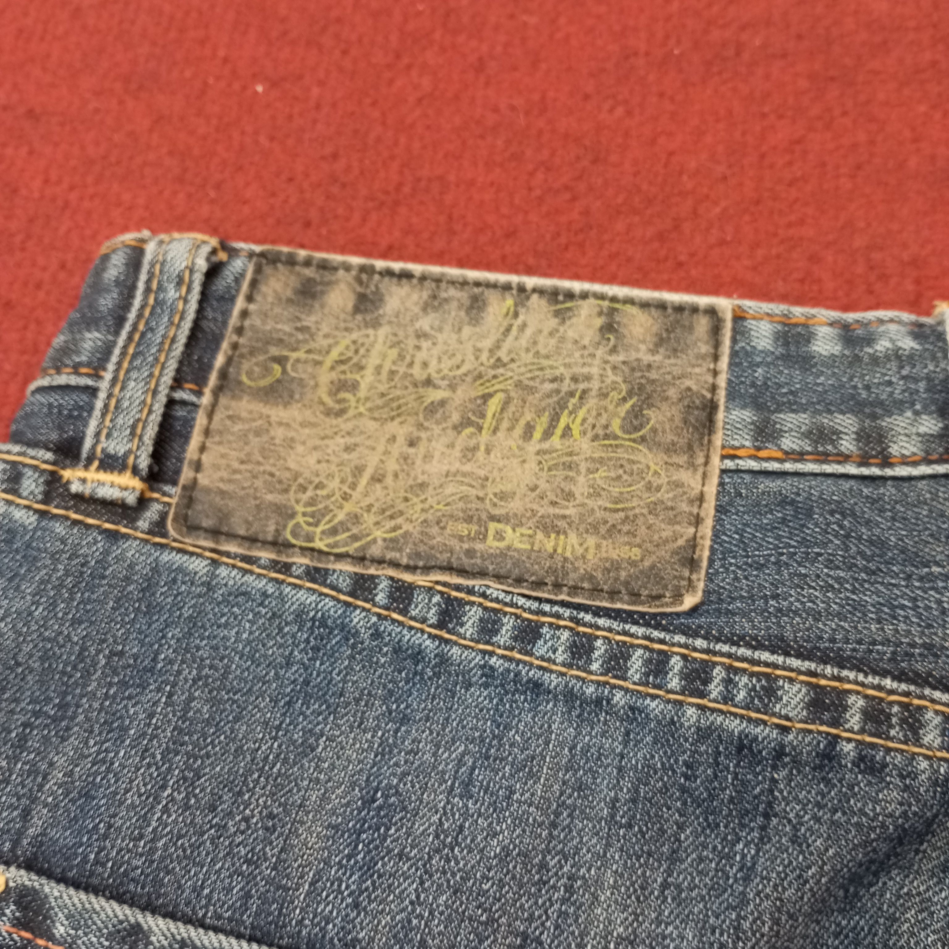 Christian Audigier × Vintage Christian Audigier Jeans Custom Art Spellout Style c217n8 Size US 30 / EU 46 - 16 Thumbnail