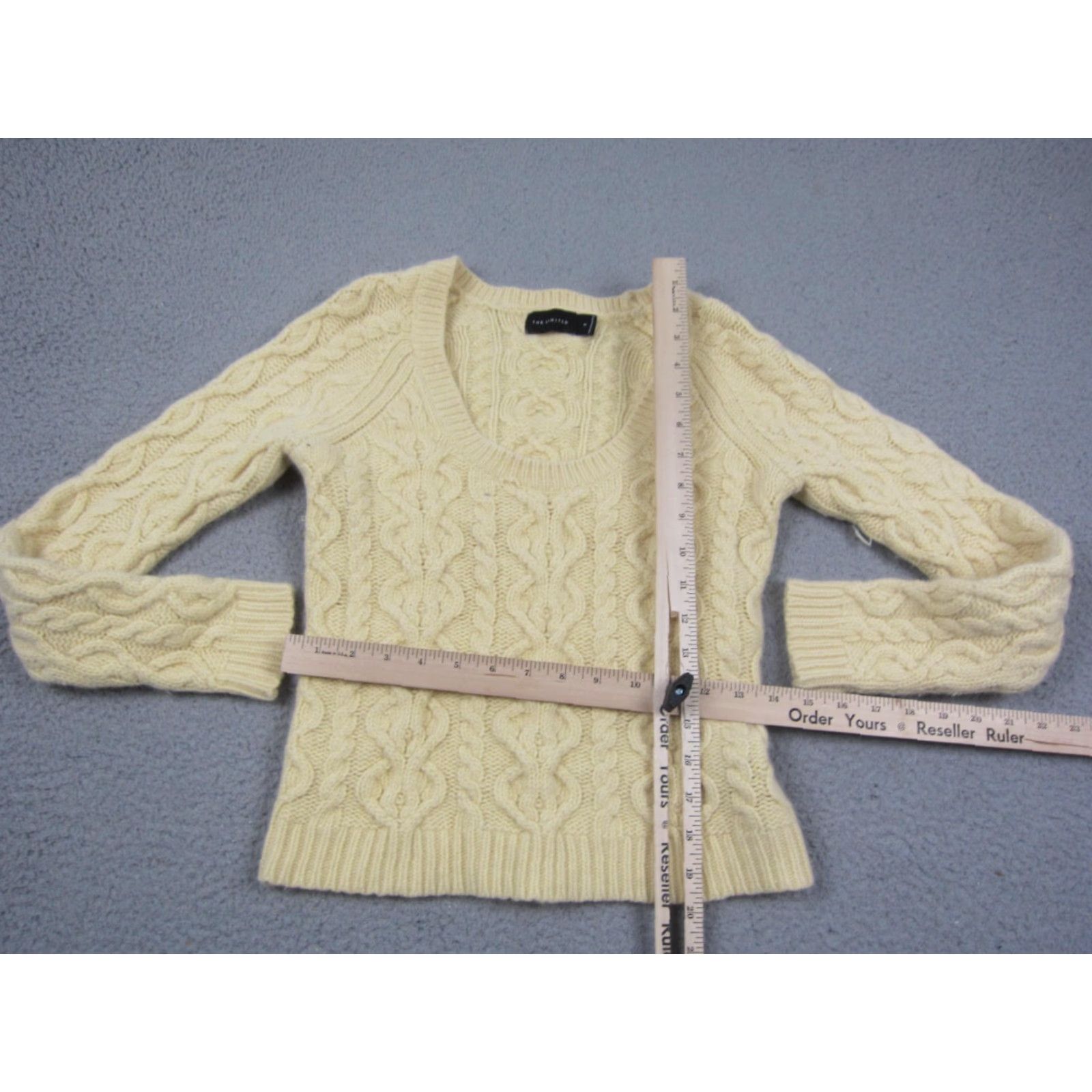 Vintage VINTAGE The Limited Sweater Women's M Yellow Angora Wool Cable-Knit 90s Classic Cozy Pullover Shirt/Top Size M / US 6-8 / IT 42-44 - 6 Thumbnail