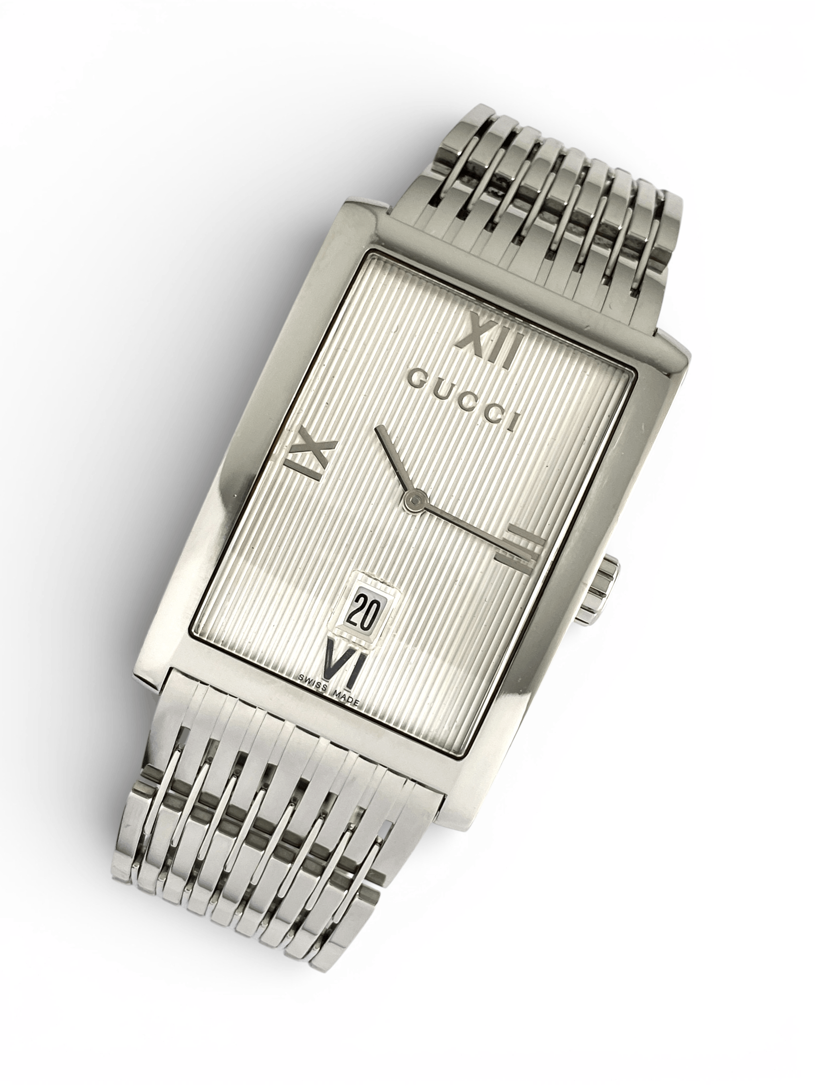 Gucci Gucci Logo Rectangular Steel Bracelet Roman Quartz Watch Size ONE SIZE - 5 Thumbnail