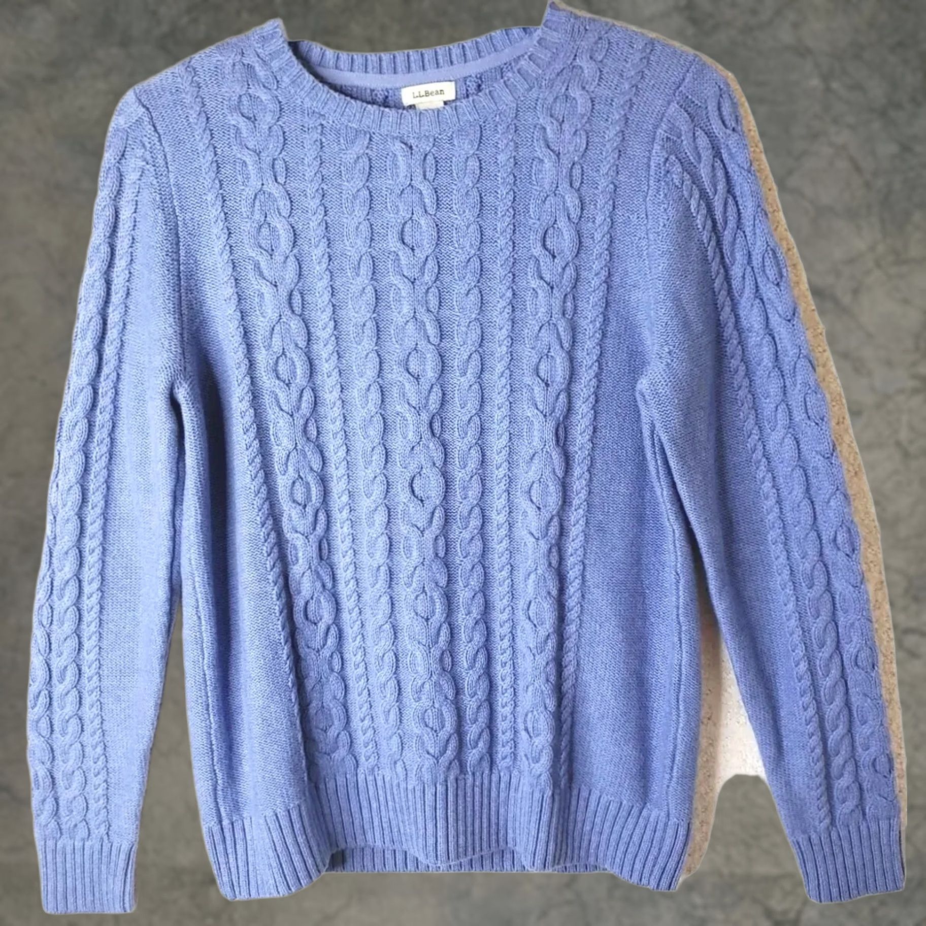 Vintage L.L. Bean Sweater Womens Medium Blue Cable Knit Crew Neck Pullover Casual Cotton Women Regular Knit Pullover Cable Knit Bleue? Size M / US 6-8 / IT 42-44 - 1 Thumbnail