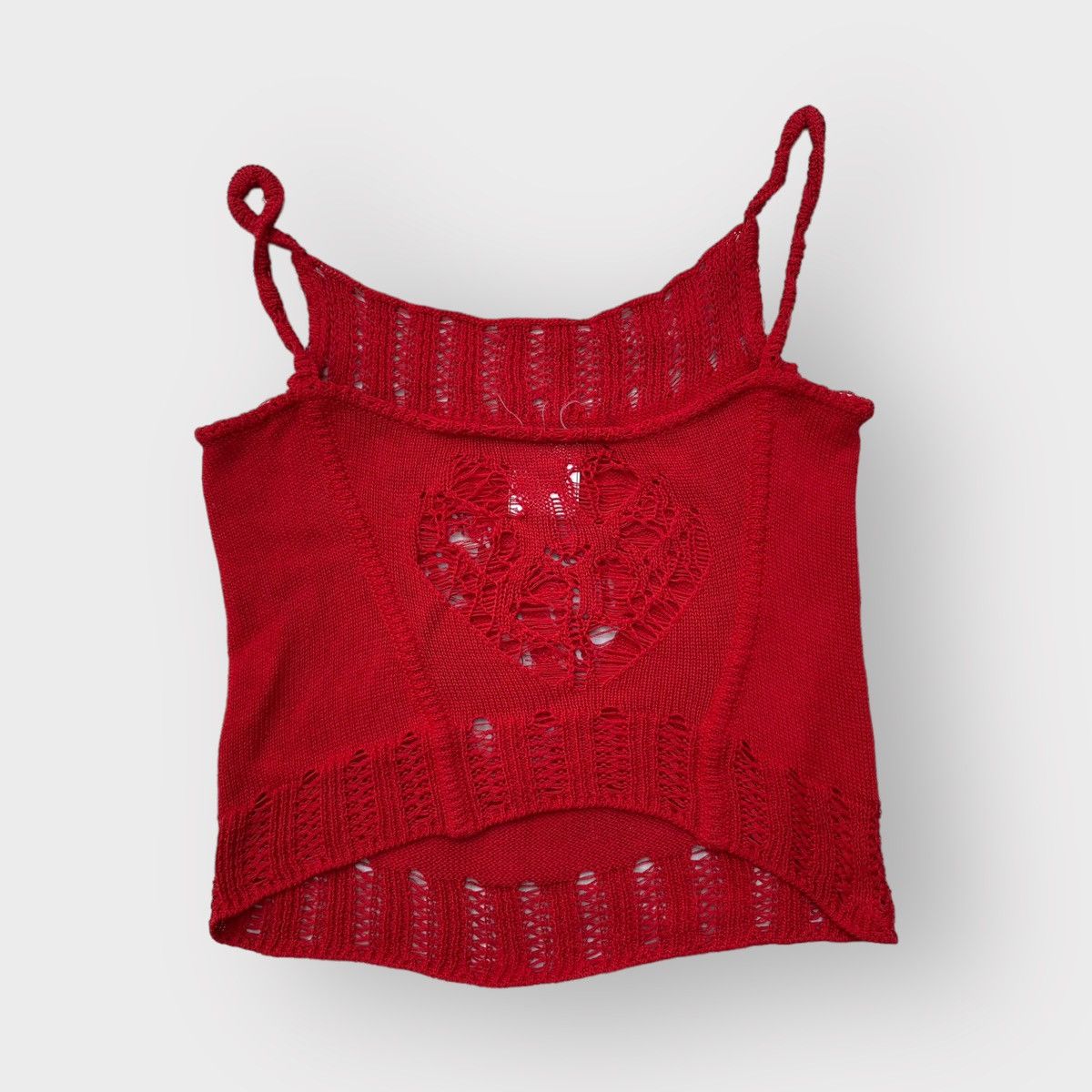 John Galliano Vintage SS00 Knit Distressed Heart Stretch Blouse Size S / US 4 / IT 40 - 3 Thumbnail