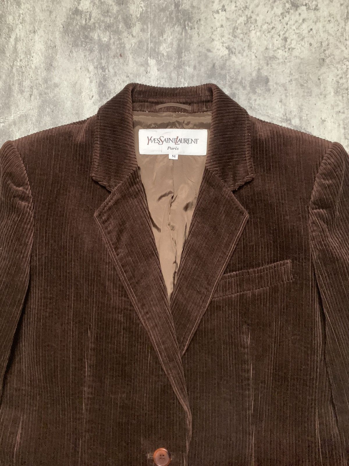 Yves Saint Laurent VINTAGE 90s YVES SAINT LAURENT PARIS BROWN CORDUROY BLAZER Size M / US 6-8 / IT 42-44 - 4 Thumbnail