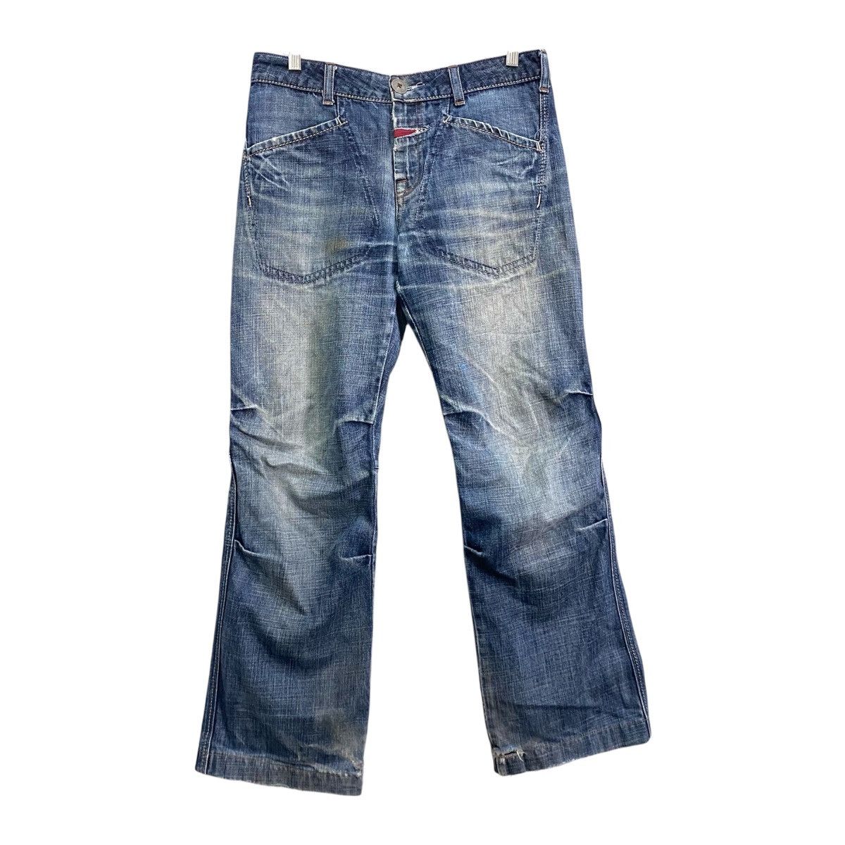 Marithe Francois Girbaud Y2K Distressed Denim Jeans Mud Wash