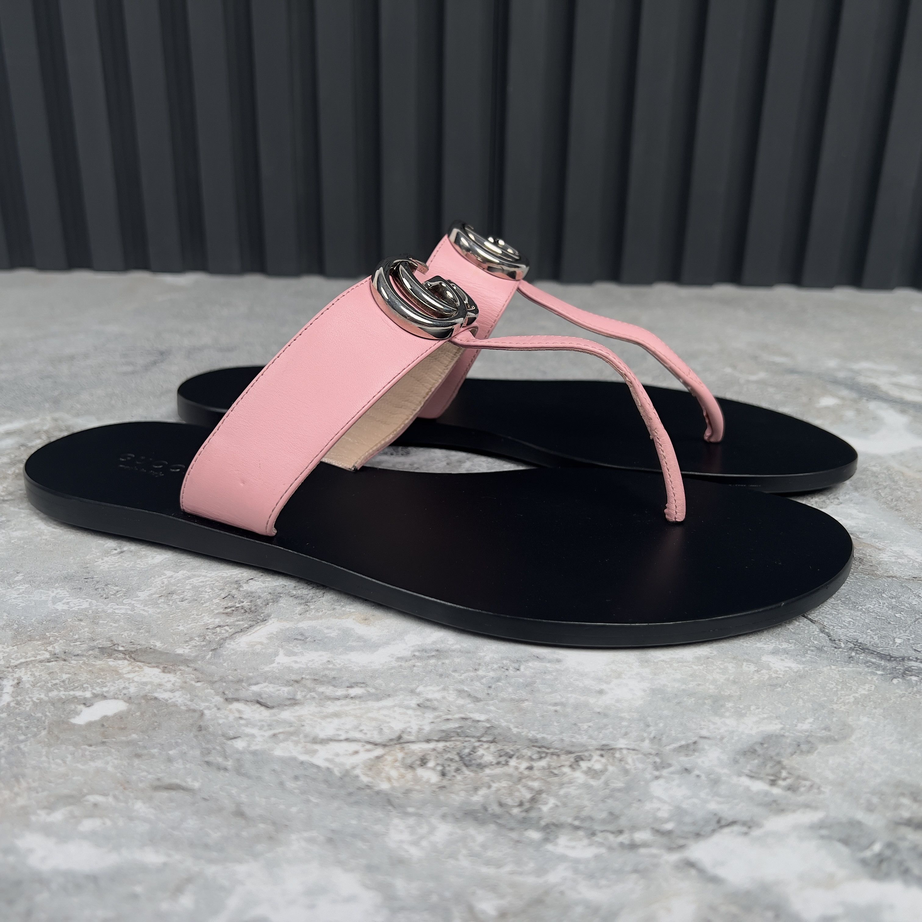 Gucci GUCCI Double GG Buckle Marmont Thong Sandal Leather Size US 9.5 / IT 39.5 - 5 Thumbnail