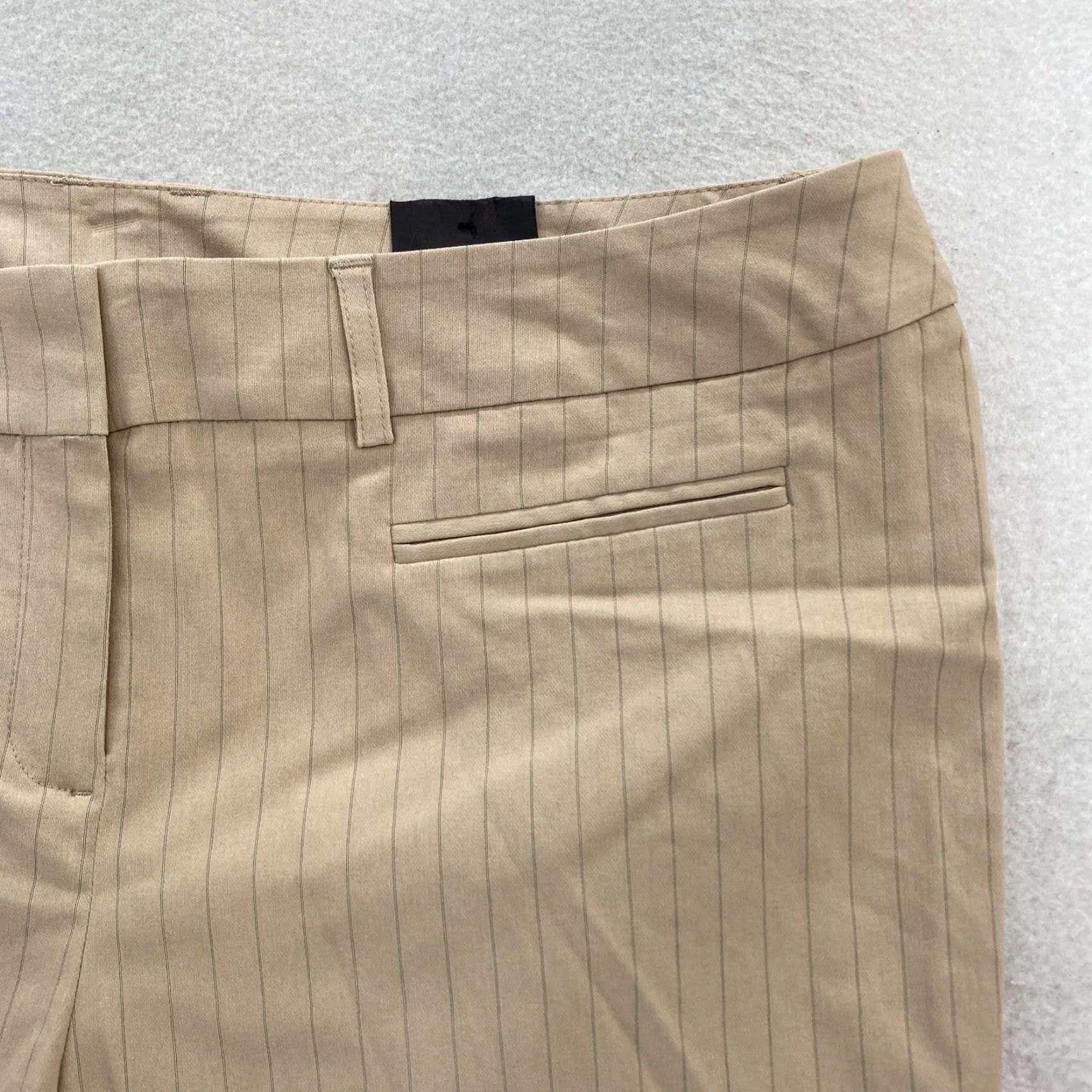 Vintage Lane Bryant Cropped Pants Women's 16 Khaki Beige Striped Straight Leg Casual NWT Size 38" / US 16 / IT 52 - 3 Thumbnail