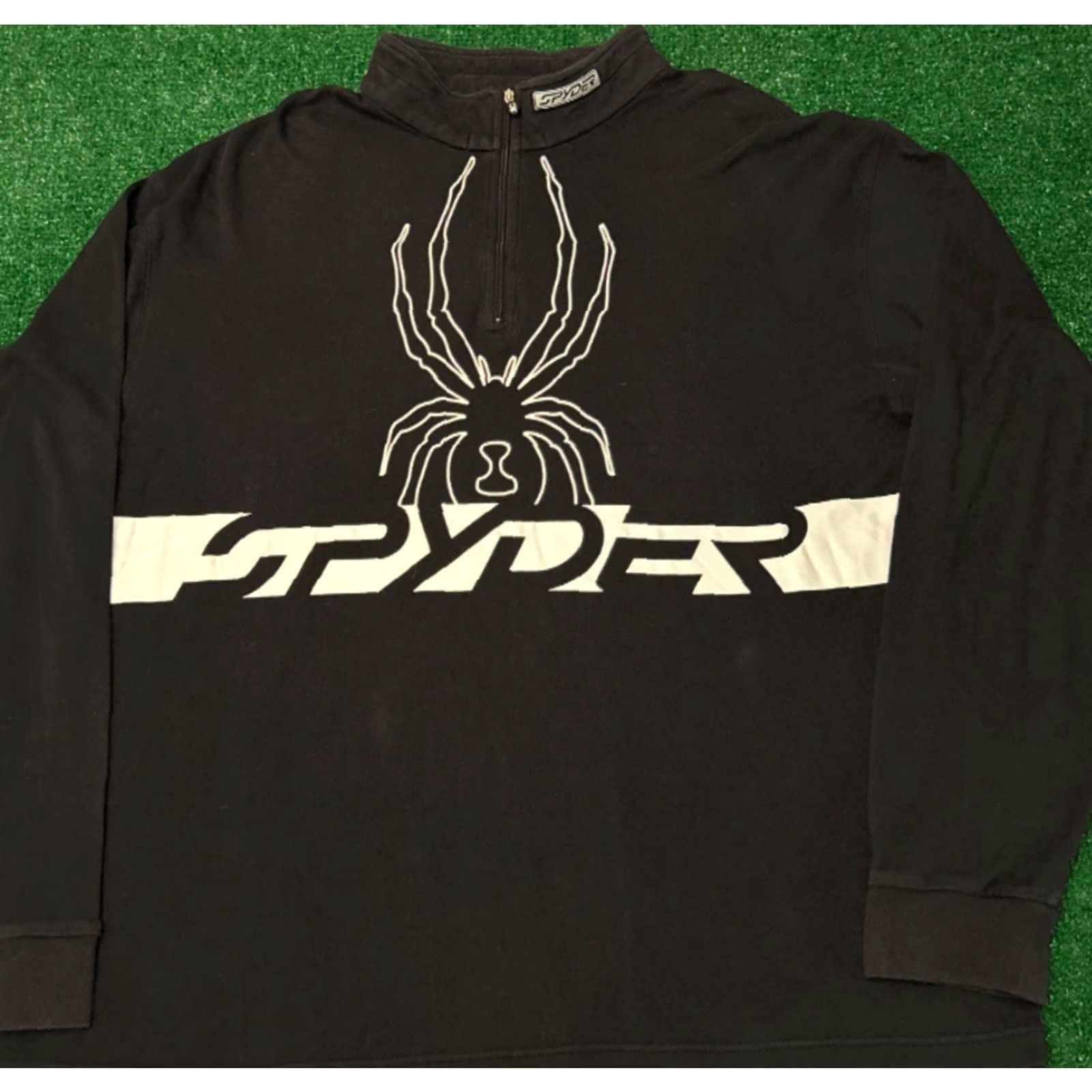 Spyder VINTAGE Spyder Jacket L Black 90s Y2K Biker Punk Grunge 1/4 Zip Men Size US L / EU 52-54 / 3 - 3 Thumbnail