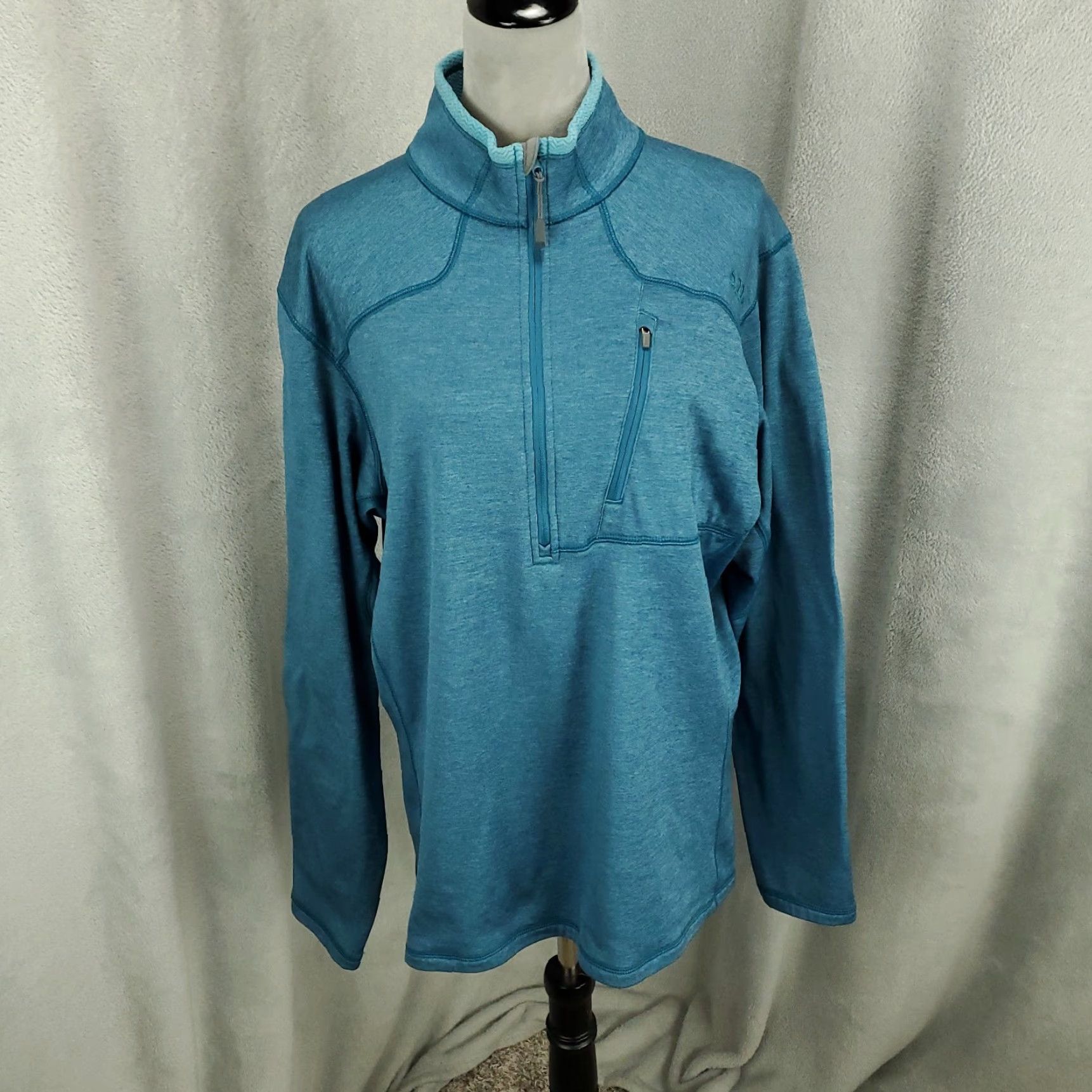 Vintage 5.11 Tactical Pullover Womens XL 1/4 Zip Blue Stretch Long Sleeve Sweater Size XL / US 12-14 / IT 48-50 - 2 Thumbnail
