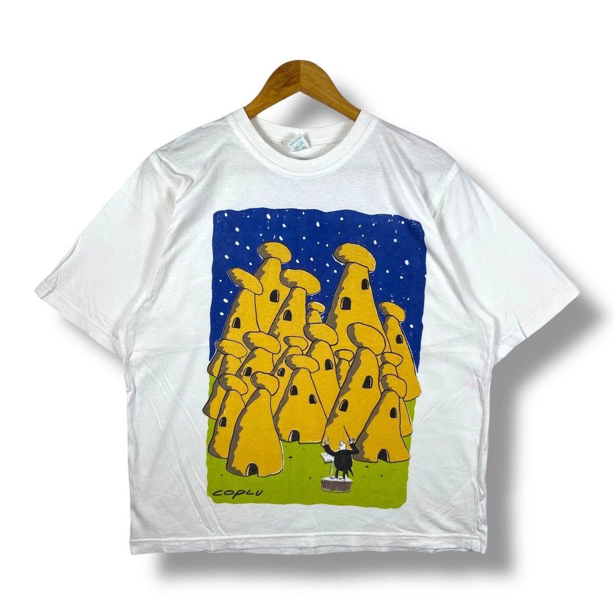 Vintage Vintage 90's COPLU Art Graphic Tee Shirt Medium Size Size US M / EU 48-50 / 2 - 1 Thumbnail