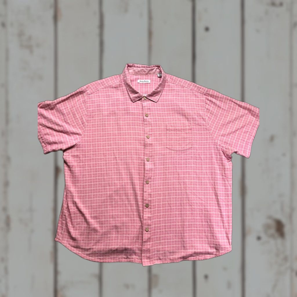 Tommy Bahama Tommy Bahama Shirt Mens Big 4X Pink Check Short Sleeve Button Up Casual Size US XXL / EU 58 / 5 - 1 Thumbnail