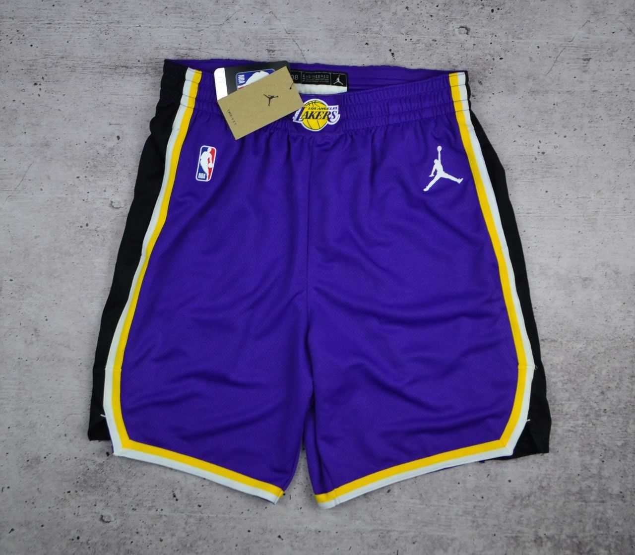 image of Nike Jordan Los Angeles Lakers Swingman Basketball Shorts, Men's (Size 36)