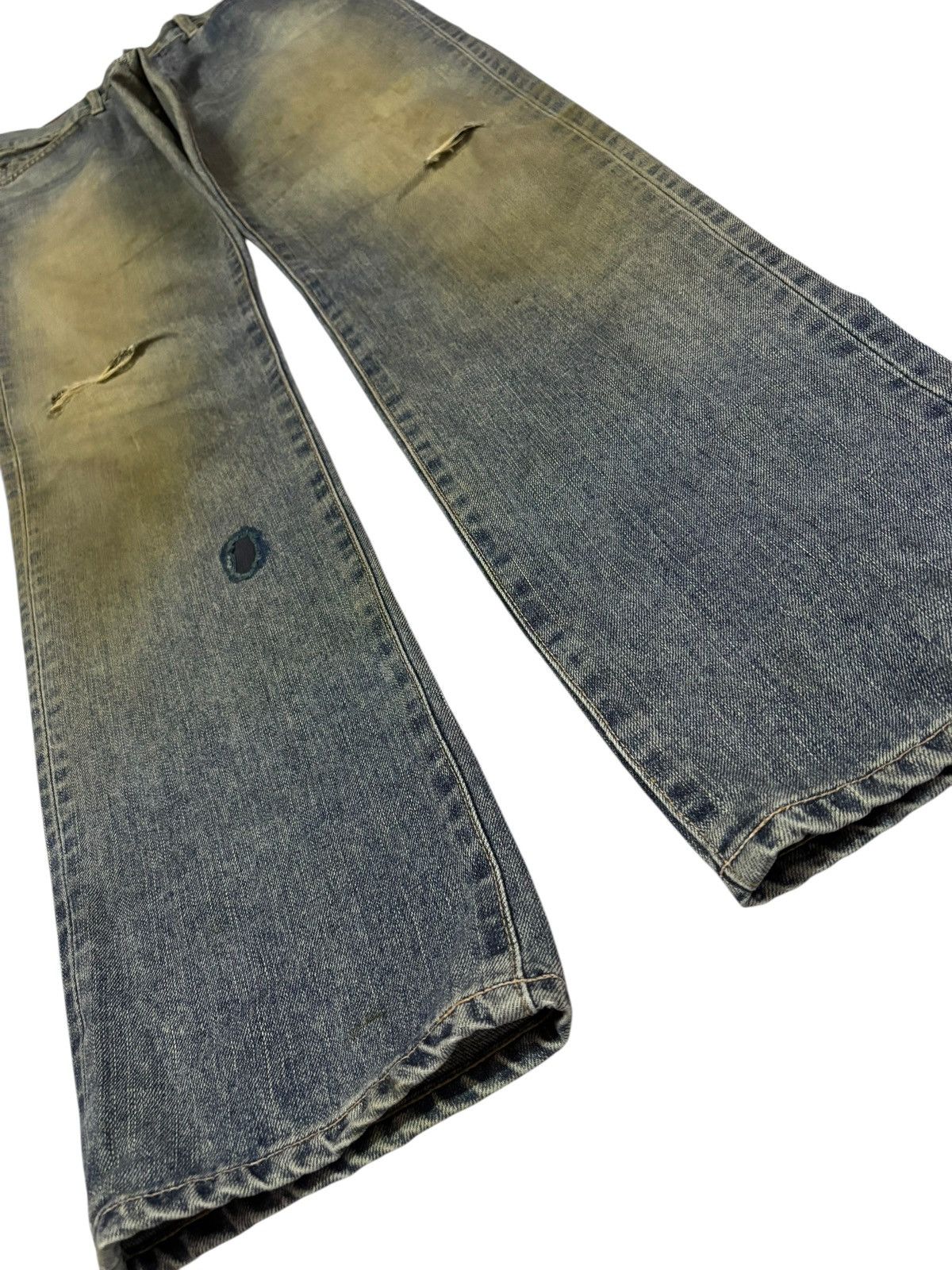Edwin Vtg Edwin Japan 503 Mud Washed Distressed Jeans Size US 29 - 3 Thumbnail