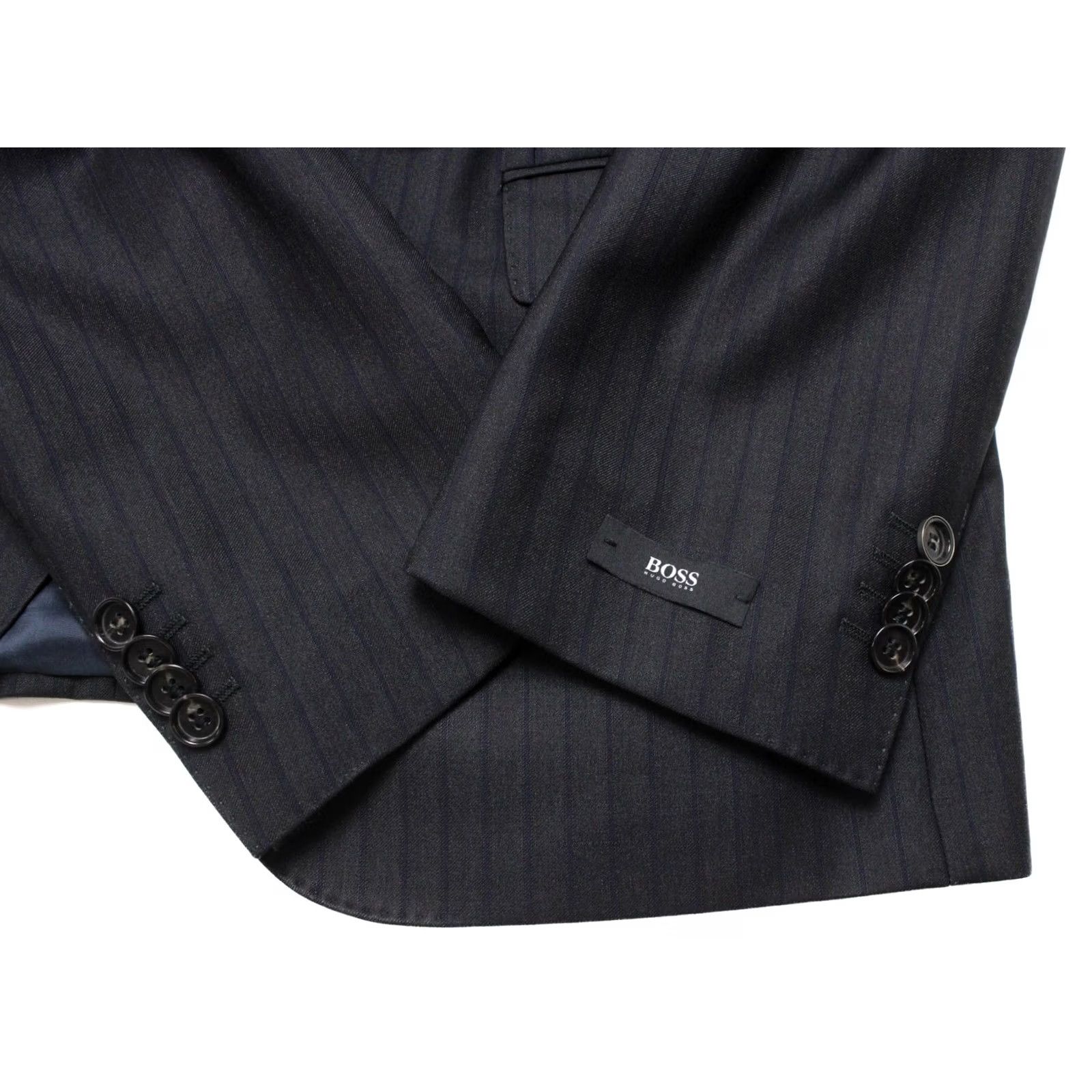 Hugo Boss Hugo Boss Huge/Genius Slim Fit Blazer Men's US 40R Wool Pinstriped Notch Lapel Size 40R - 5 Thumbnail
