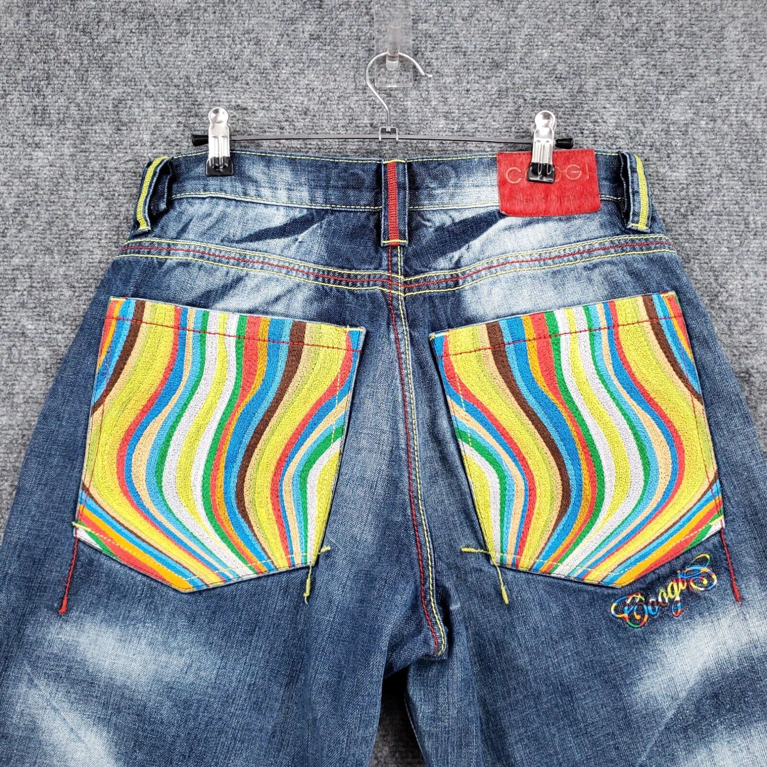 Coogi VINTAGE Coogi Jeans Mens 32x34 Blue Straight Baggy Hip Hop Embroidered Denim Grailed